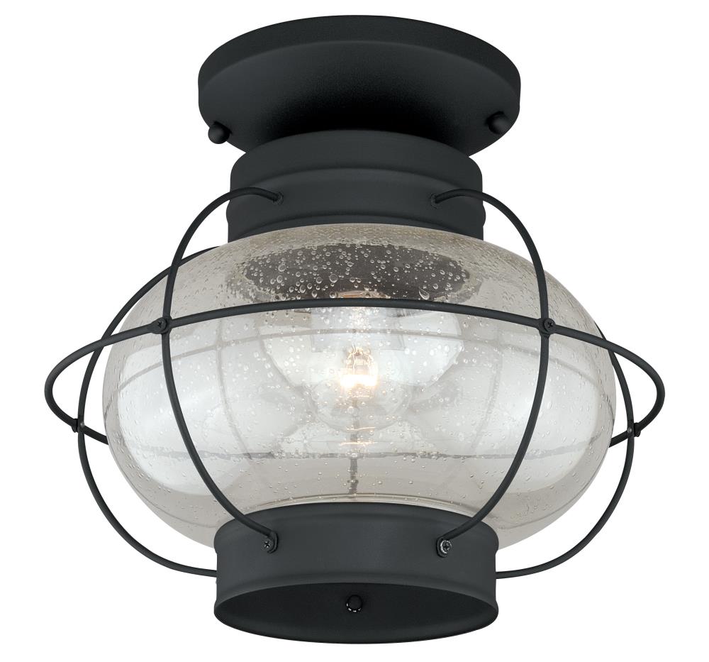 Cascadia T0144 Chatham 1 -Light 13-in Multiple finishes Black Indoor/Outdoor Semi Flush Mount Light