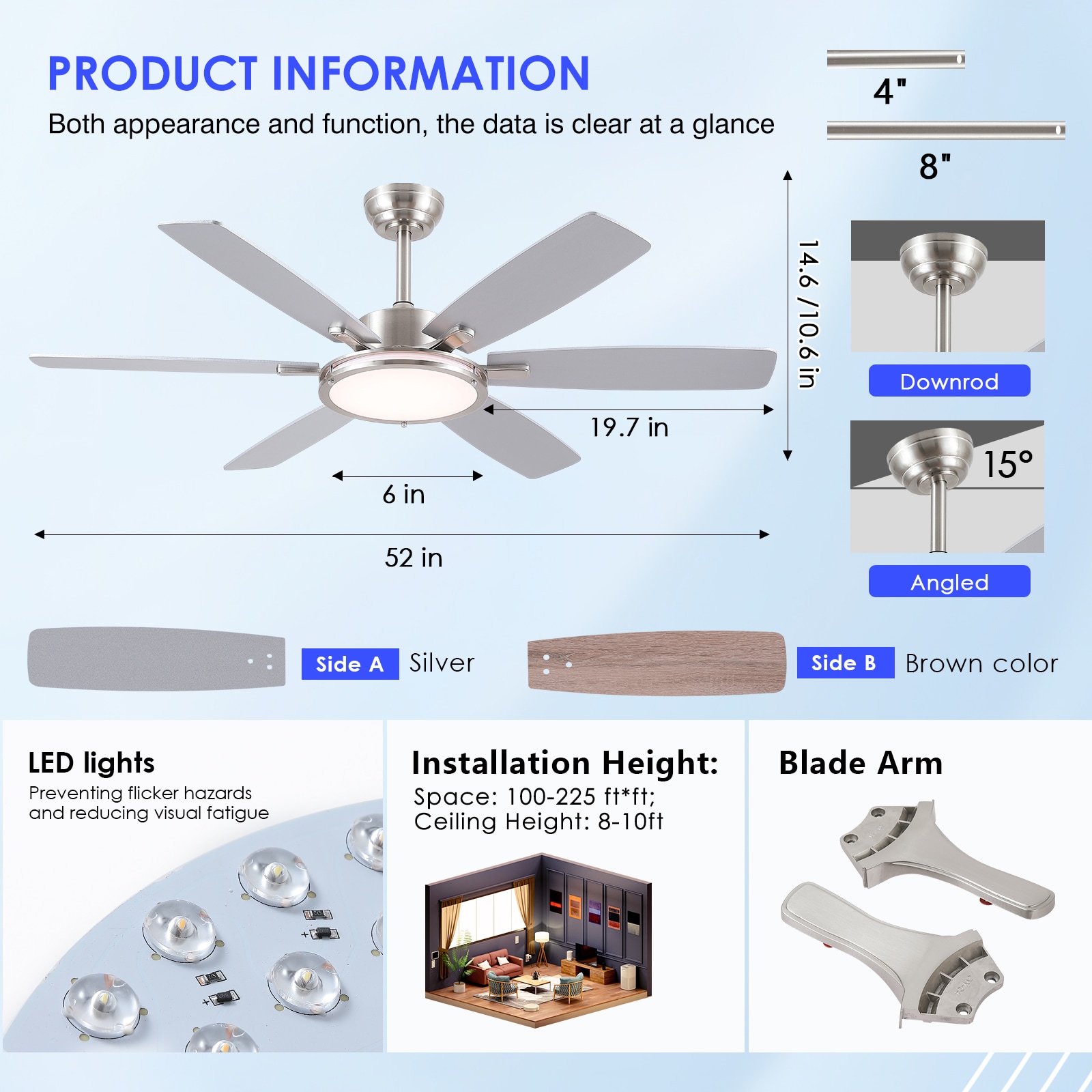 Gleam Flare GF-6528-52NK Ceiling-Fans - View #2