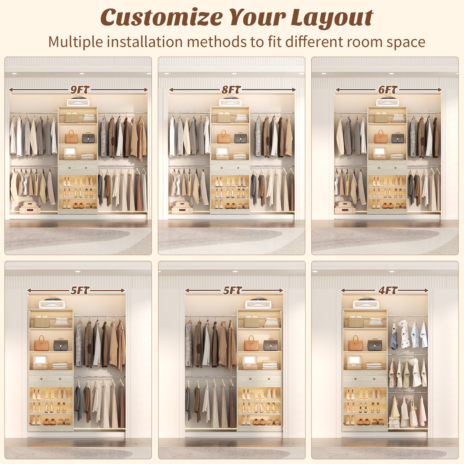 Aheaplus YCG-DCTJY-WO Wood-Closet-Kits - View #6