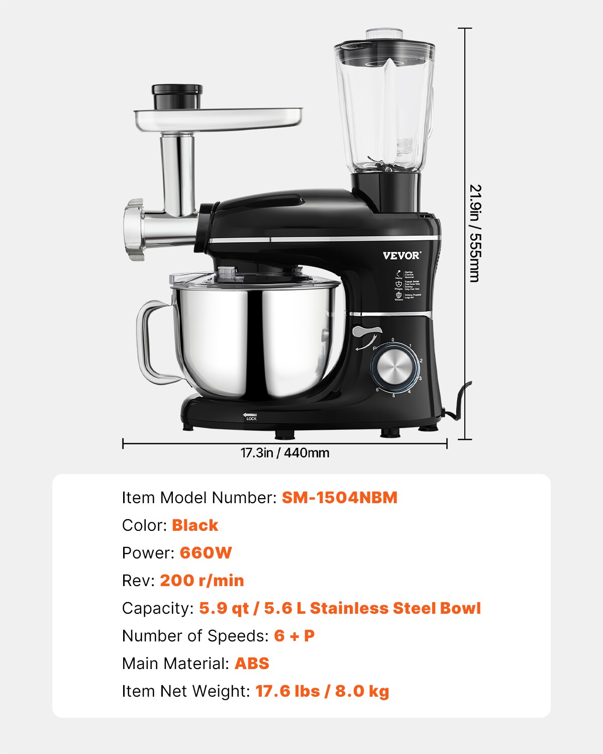 VEVOR ZRLTMSJBJHS6K8MXAV1 Stand-Mixers - View #8