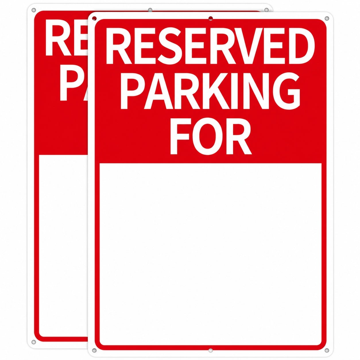 Etokfoks  2 Pack Aluminum Blank Reserved Parking Sign Heavy Duty Laminated UV Protected Write On Outdoor DIY Sign