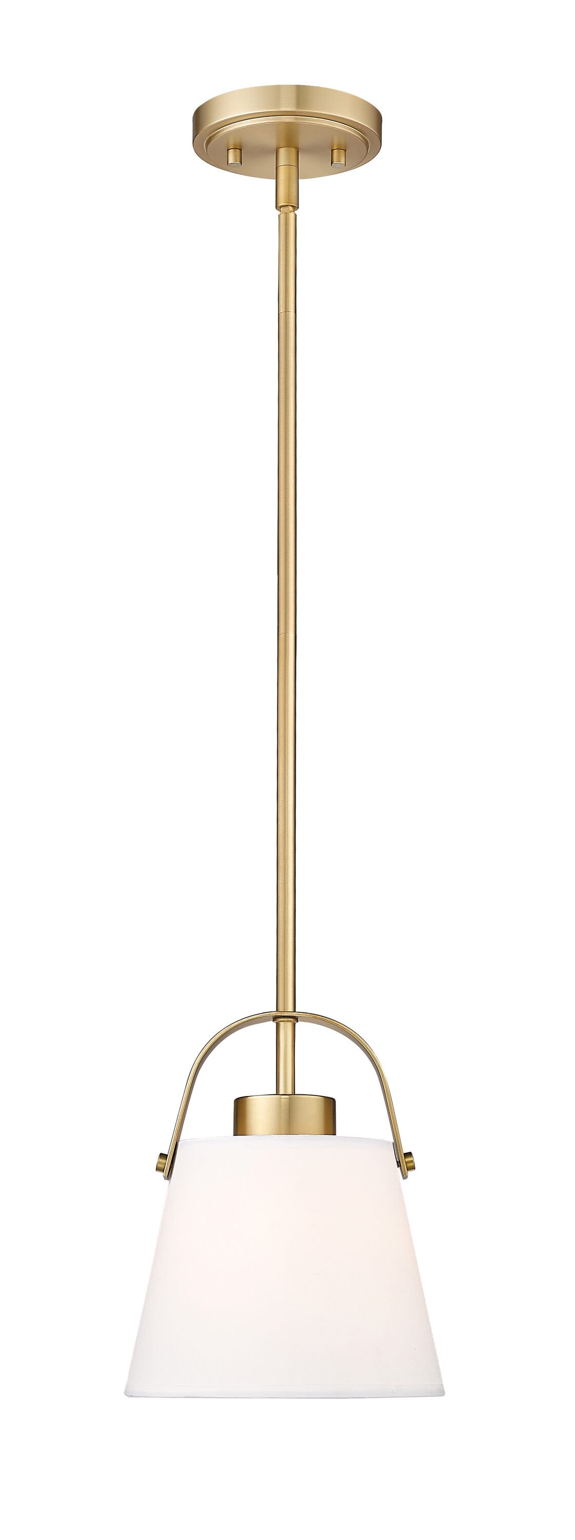 Heritage Brass 8" Pendant Light with Ivory Shade