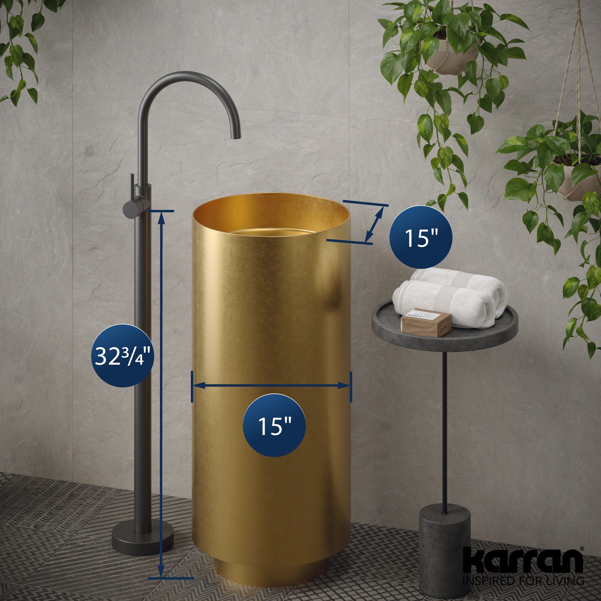 Karran CCP100G Complete-Pedestal-Lavatories - View #4