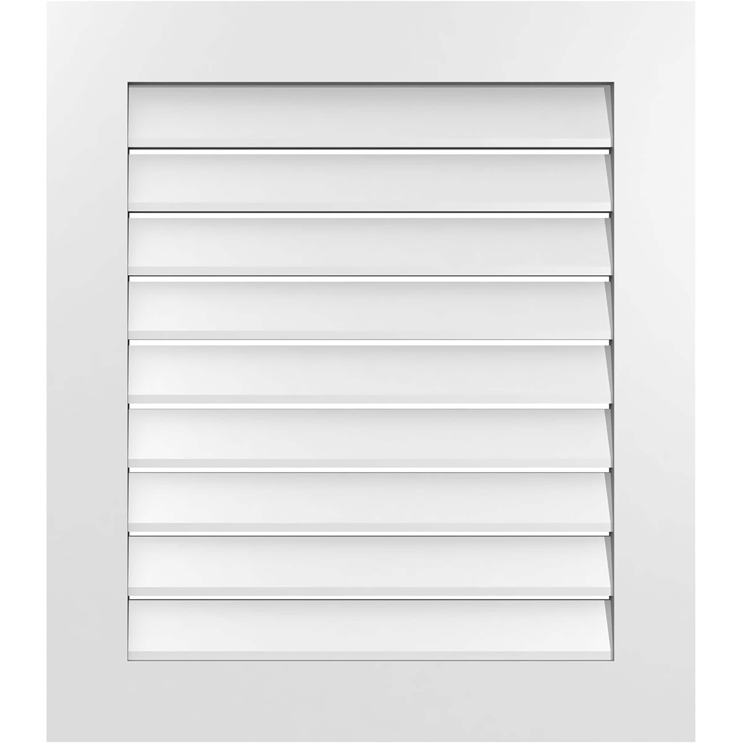 Ekena Millwork GVPVE28X3201SF 28-Inches x 32-Inches Off-white Rectangle PVC Gable Louver Vent
