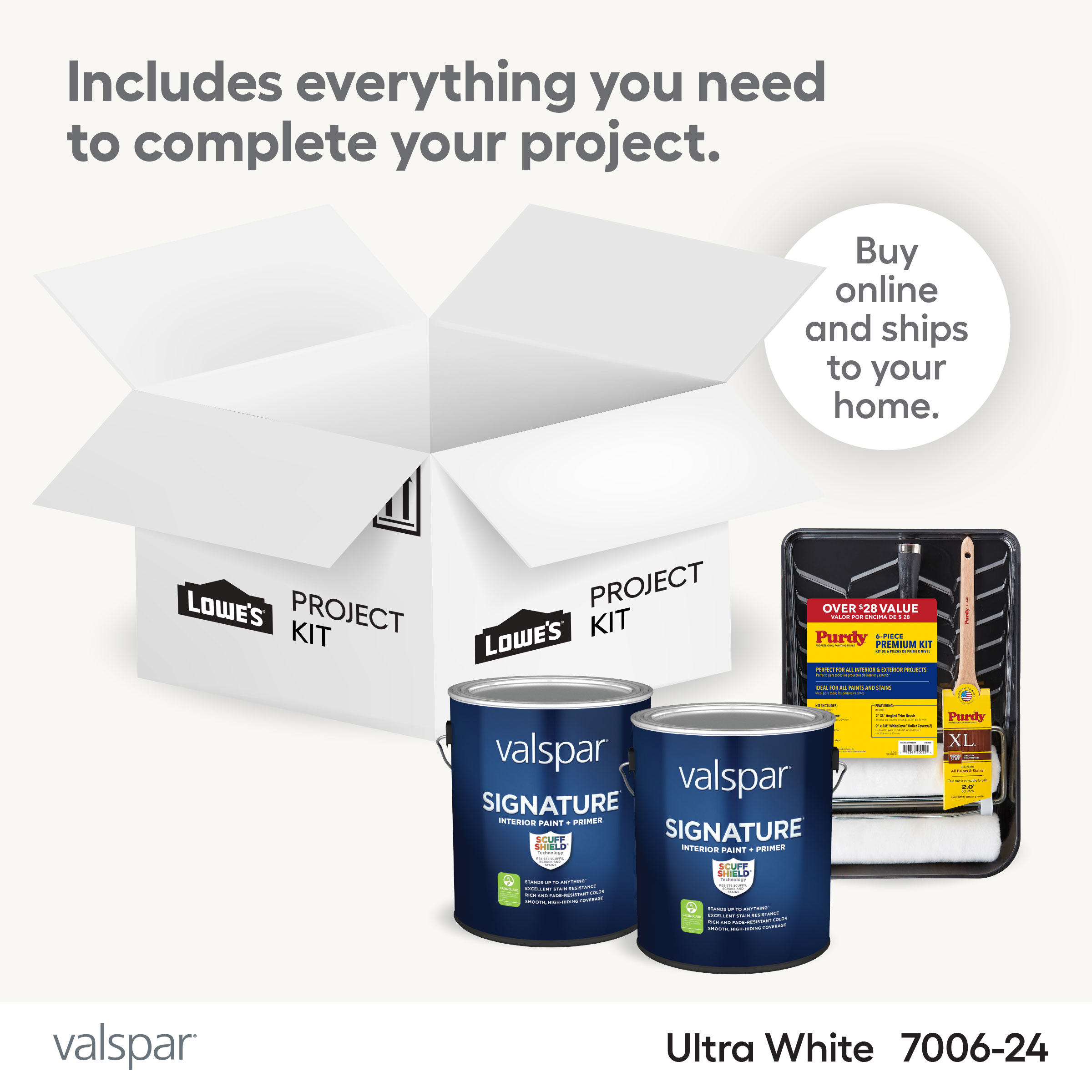 Shop Valspar Ultra White Paint Project Kit at Lowes.com