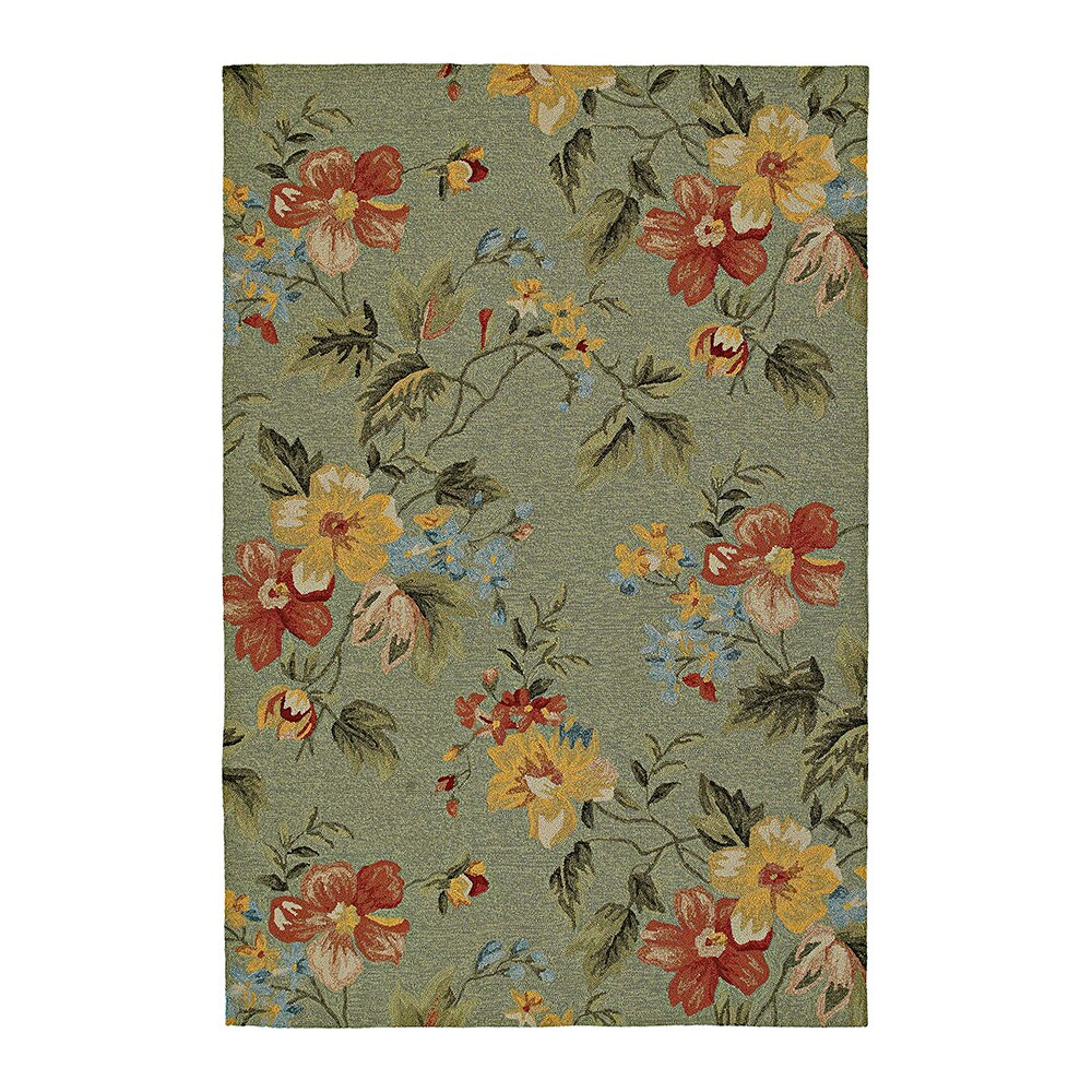 Kaleen 2016-17 23 Home and Porch 24-in x 36-in Rectangular Blue Floral Accent Rug