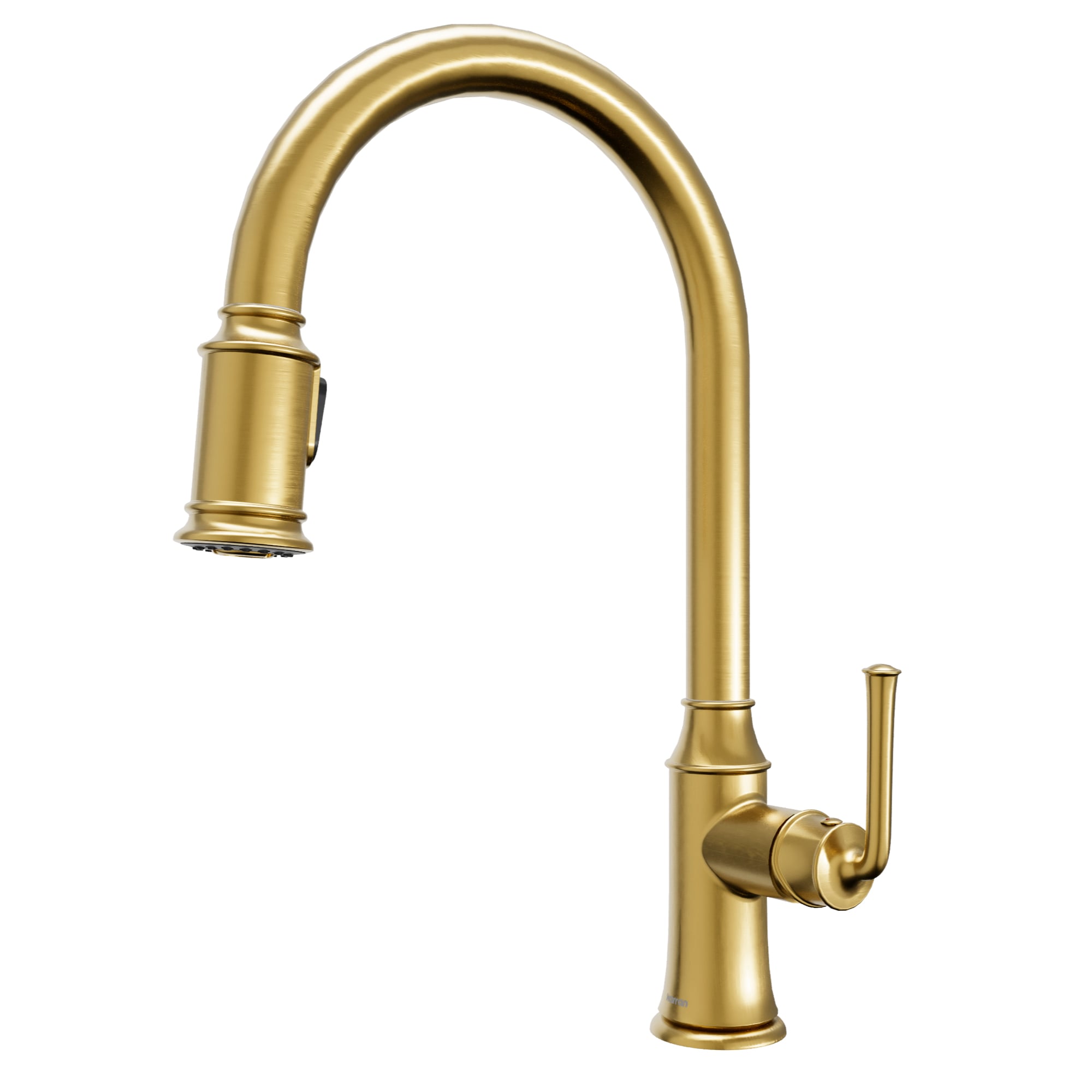 Karran KKF310BG Brushed Gold Single Handle Deck-mount Pull-down Kitchen Faucet with Sprayer