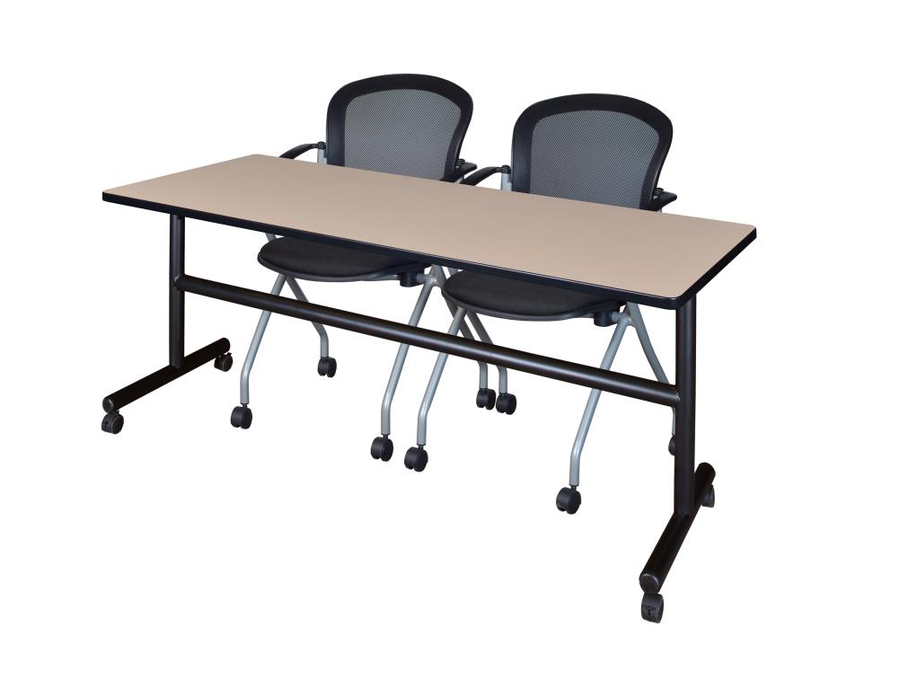 Regency MKFT7230BE23BK Training Off-white 4-Person Training Table (72-in W x 29-in H)