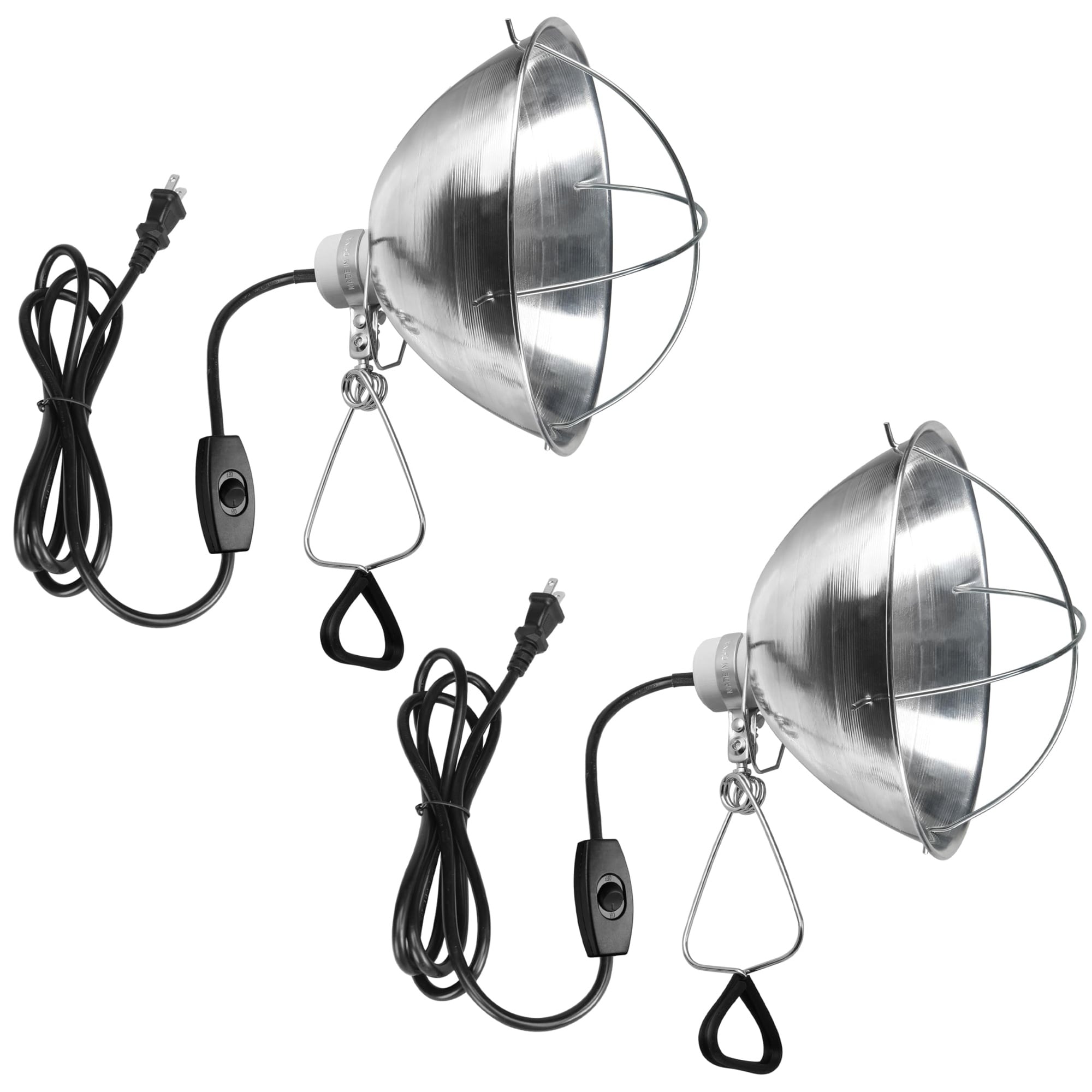 Misopily Clamp Lamp Light Socket with 10.5 Inch Aluminum Reflector and Bulb Guard 2 Pack Suitable for Max 250 Watt Lamp with 6 Feet Cord #LMS0810M035