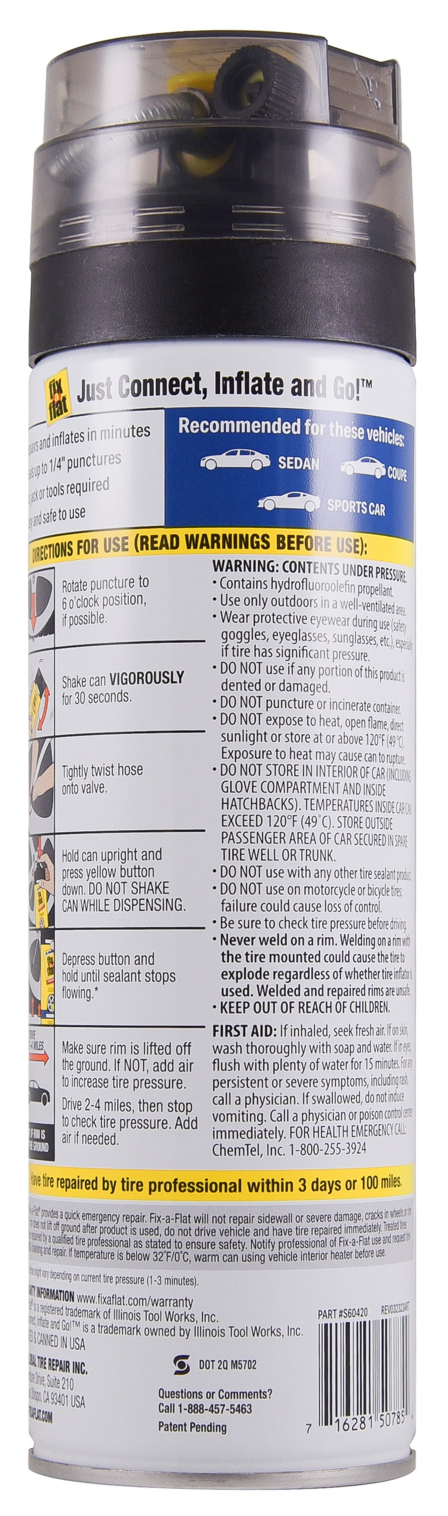 Fix-A-Flat S60420 Liquid-Aerosol-Tire-Repair - View #3