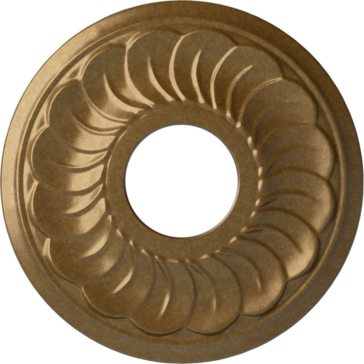 Ekena Millwork CM11BLPAS Blackthorn 11.75-in W x 11.75-in L Painted Pale Gold Polyurethane Split Ceiling Medallion