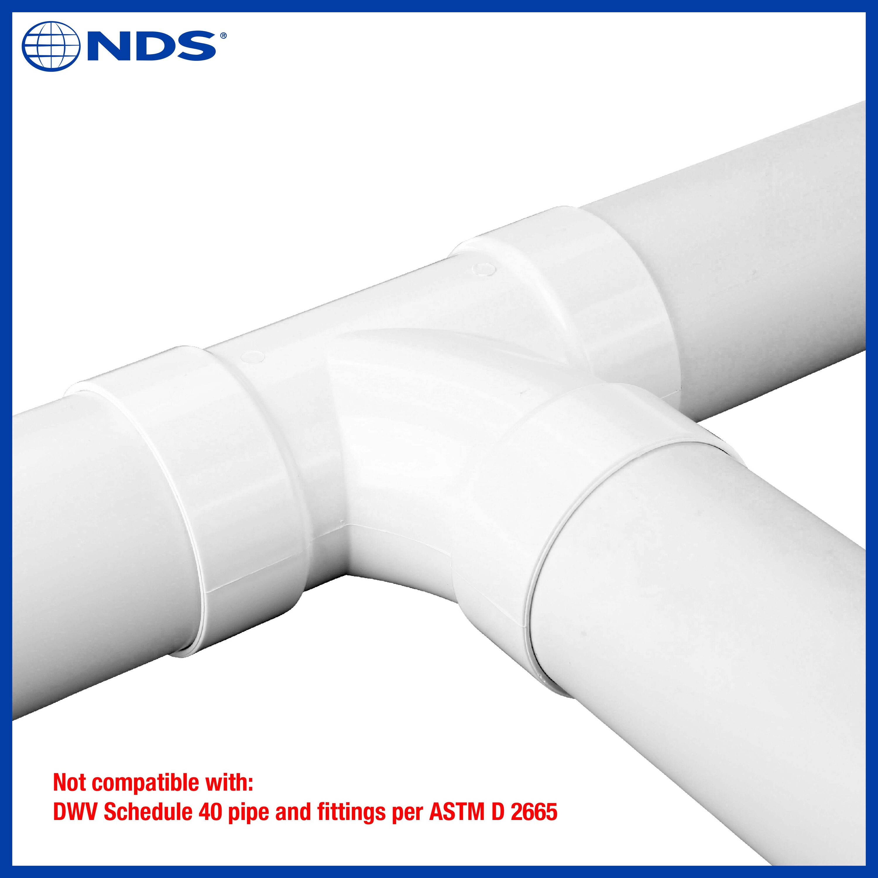 NDS PVC Sewer and Drain Sanitary Tee, 4 in. Hub X Hub X Hub L4P09 at ...