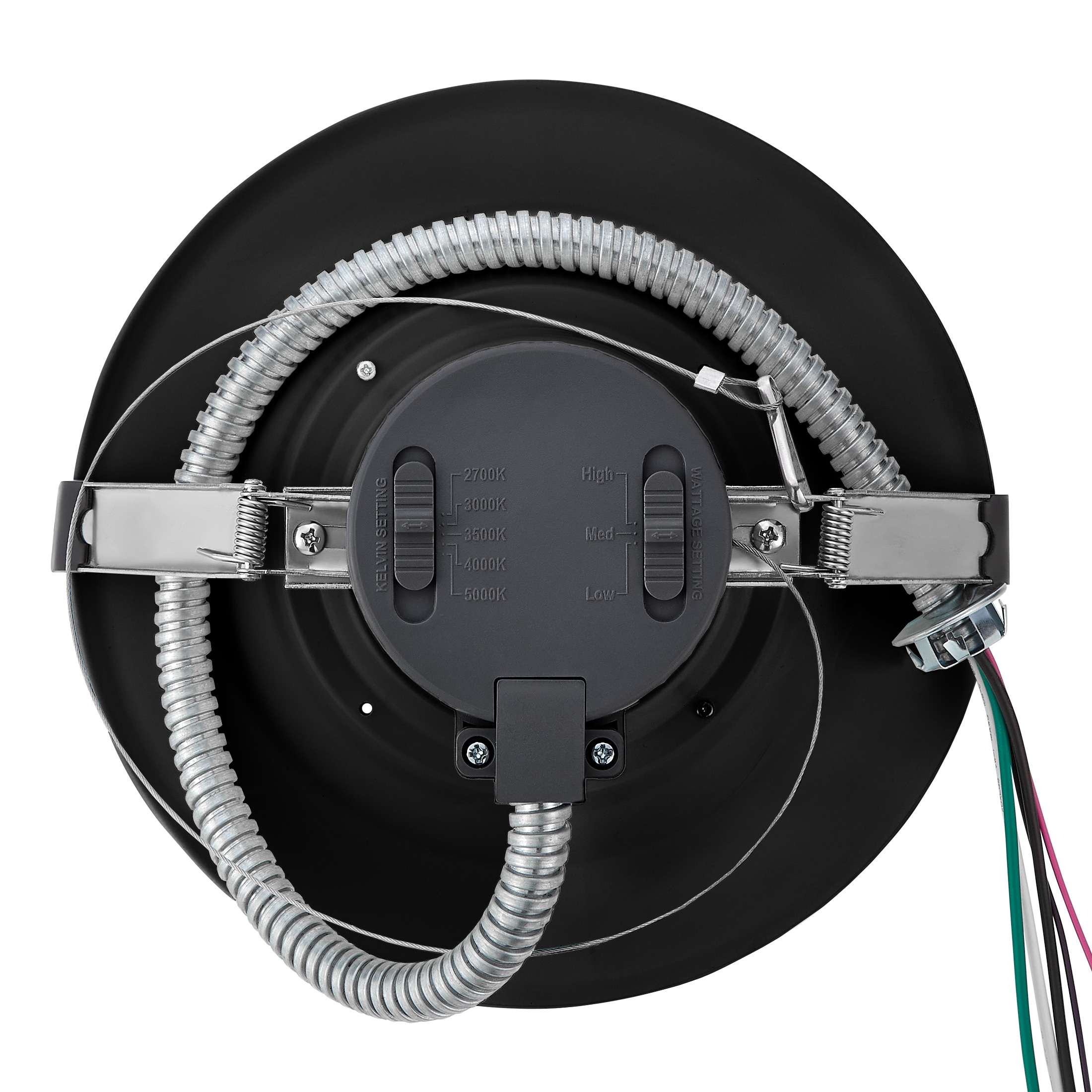 Black 6-Inch Recessed LED Downlight with Selectable Color Temperature