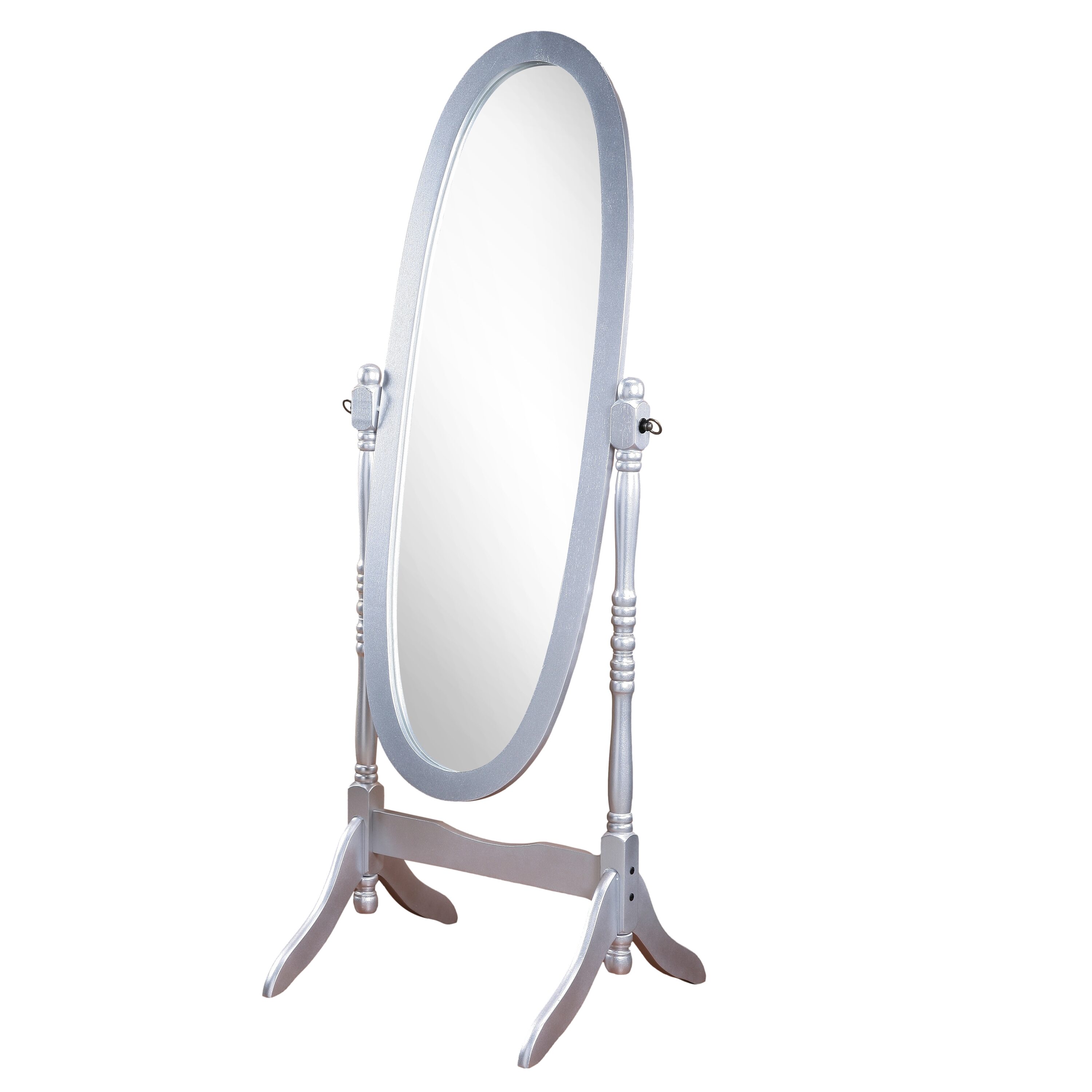 Siavonce XH64245 23-in W x 59-in H Oval Silver Framed Full Length Floor Mirror