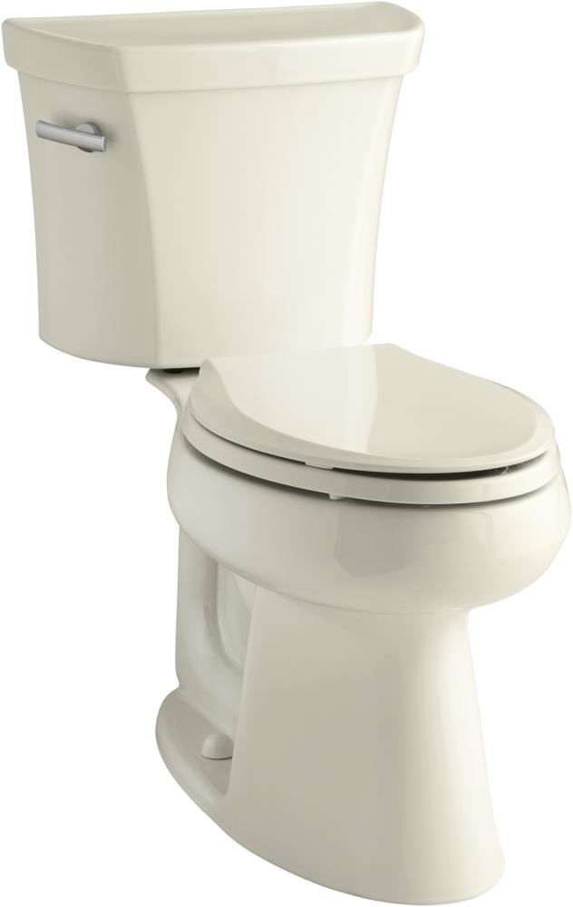 KOHLER K-3999-47 Highline Almond Elongated Comfort Height 2-piece WaterSense Toilet 12-in Rough-In Size (Ada Compliant)