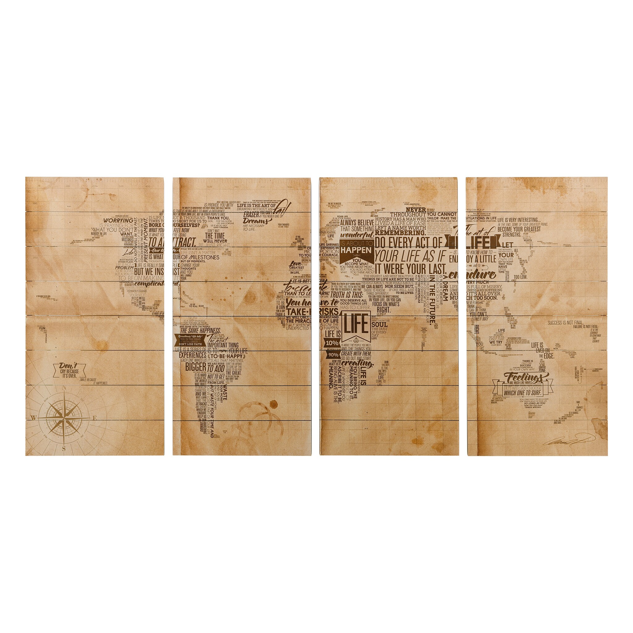 Empire Art Direct ADL-MBWLSC1-6030 60 In. x 30 In. World Map Arte de Legno Digital Print on Solid Wood Wall Art 30-Inches H x 60-Inches W Maps Wood Print