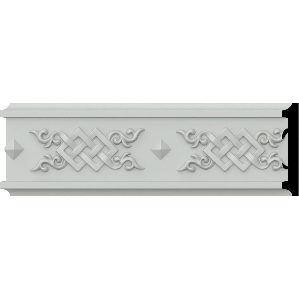 Ekena Millwork CHA04X01WO-CASE-2 Woven 3/4-in x 3-3/4-in x 7-ft 10-1/2-in Primed Polyurethane Chair Rail Moulding 2 -Pack