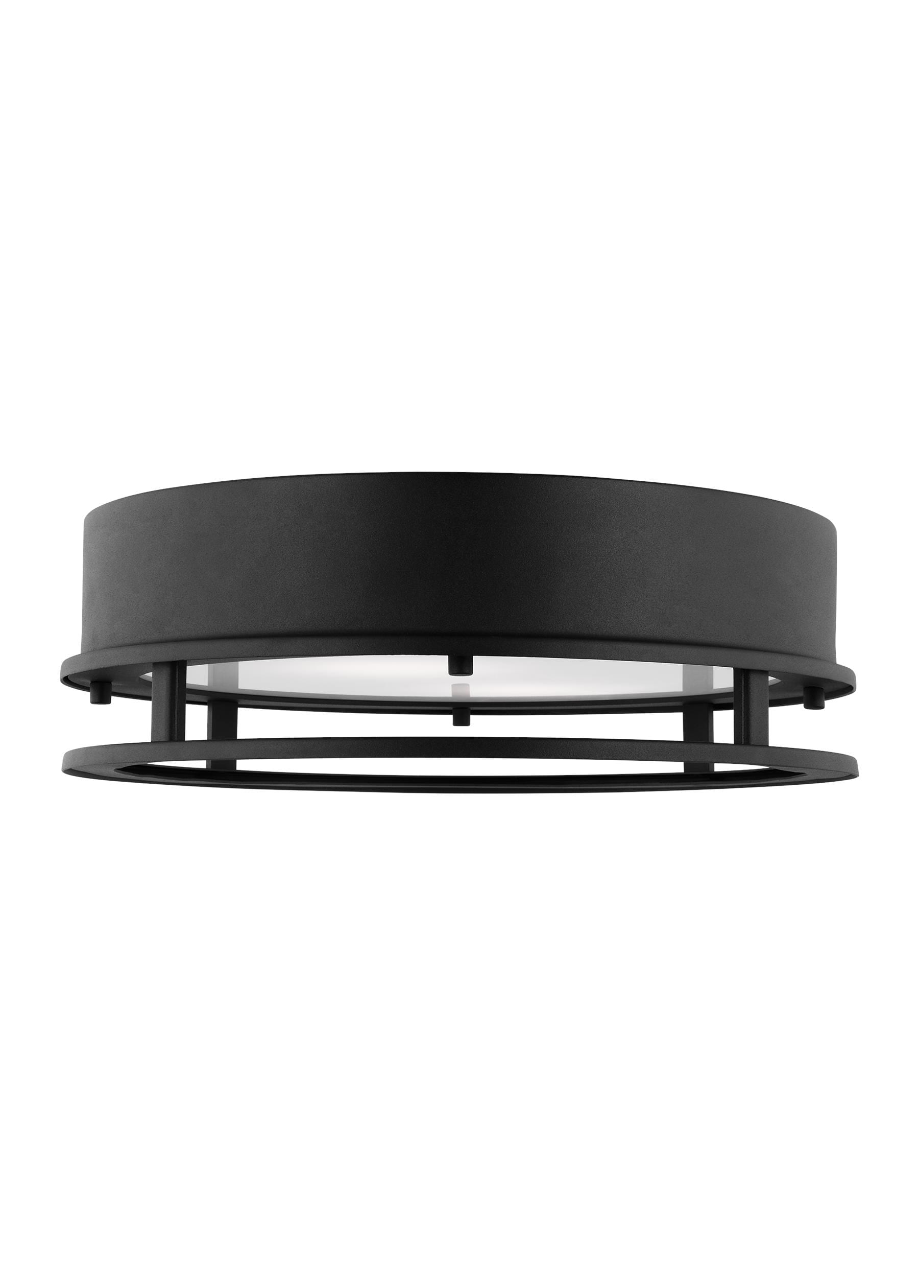 Generation Lighting 7845893S-12 Union 2 -Light 4.5-in H Black Hardwired Dark Sky Integrated LED Outdoor Wall Light