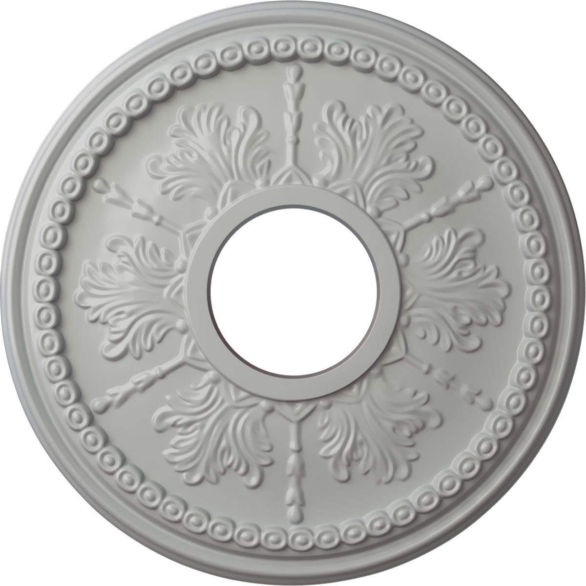 Ekena Millwork CM13TIFRF Tirana 13.875-in W x 13.875-in L Painted Frost Polyurethane Whole Ceiling Medallion