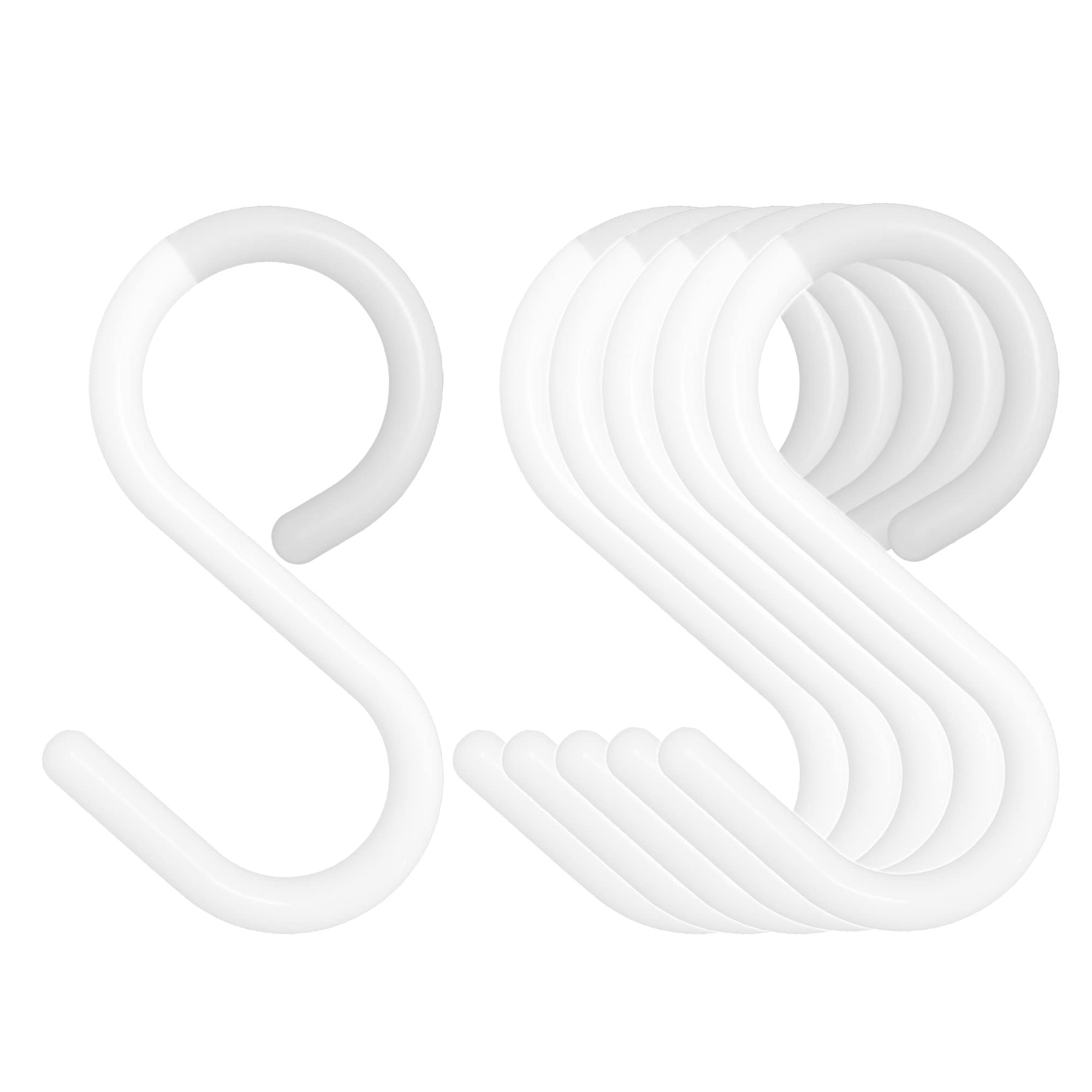 Afoxsos 6 Pack Secure and Quiet Plastic S Hooks Flexible Neck for Easy Twist and Lock Rust Free Large 3.5 inch durable home and garden accessory #LAF0816FA0893