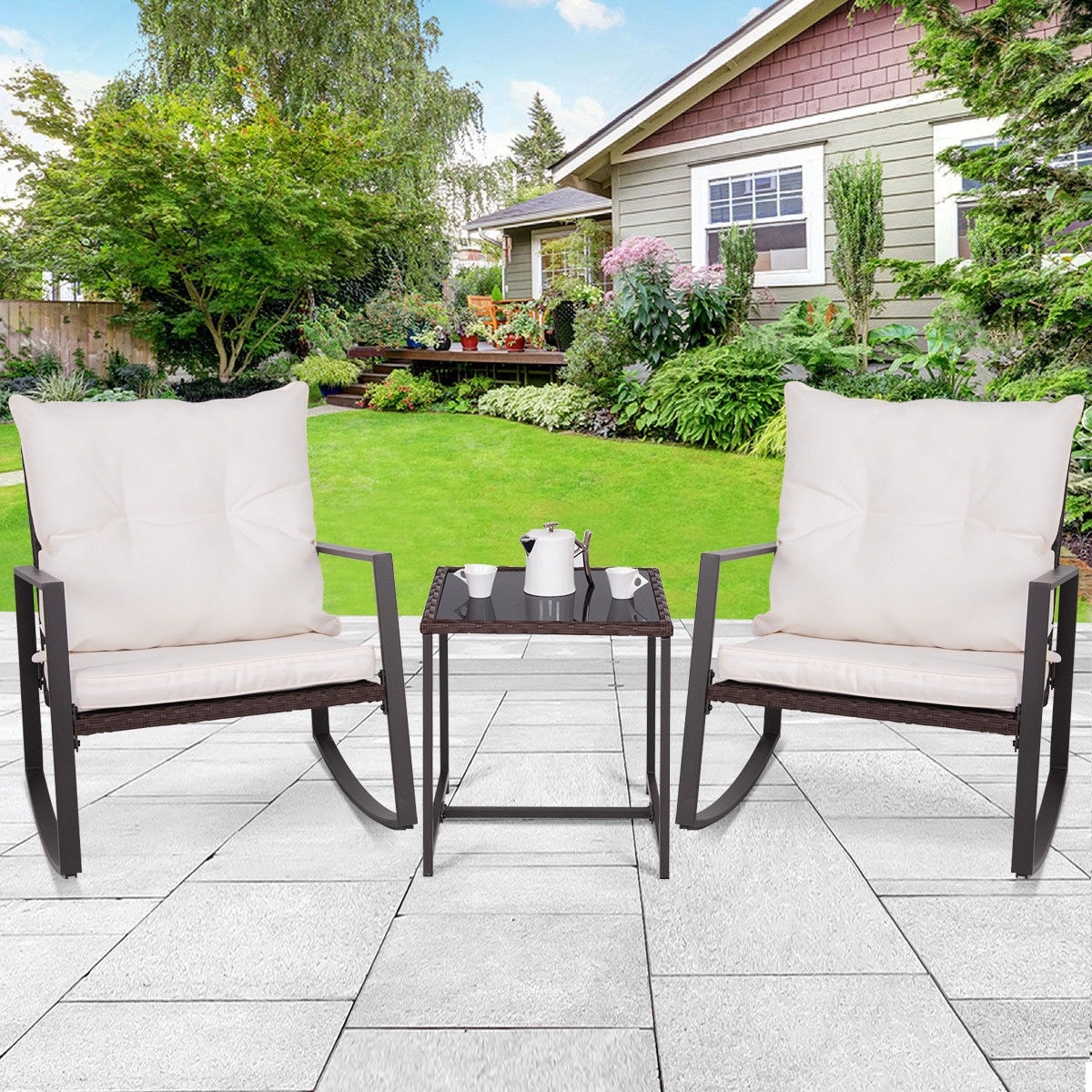 Slickblue D-CO-EB29095WH Patio-Dining-Sets - View #2