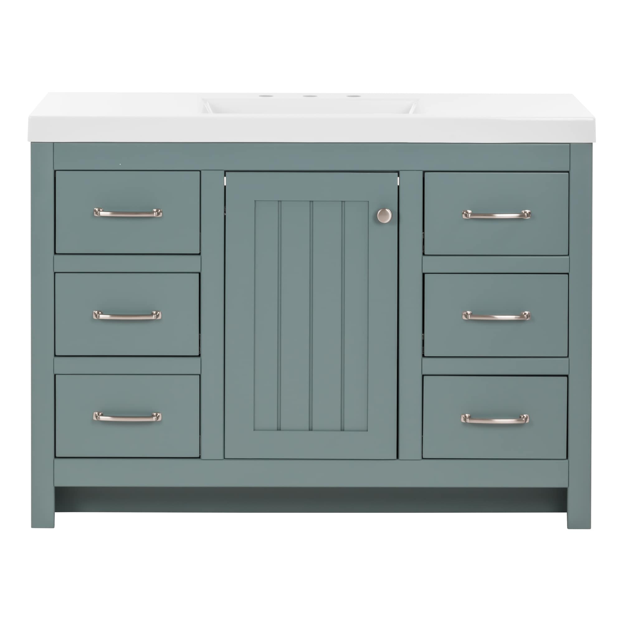 Diamond NOW Tipton 48-in Sage Single Sink Bathroom Vanity with White ...