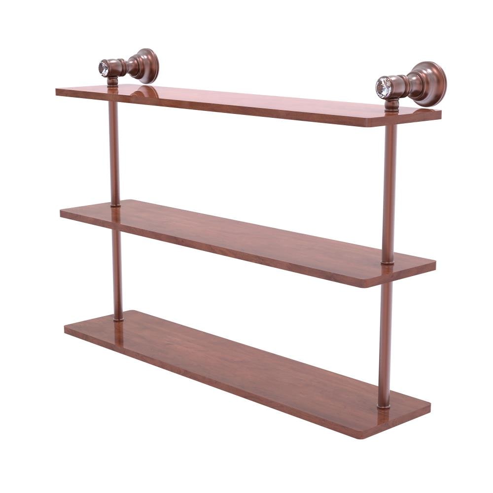 Allied Brass Carolina Antique Copper 3-Tier Brass Wall Mount Bathroom Shelf
