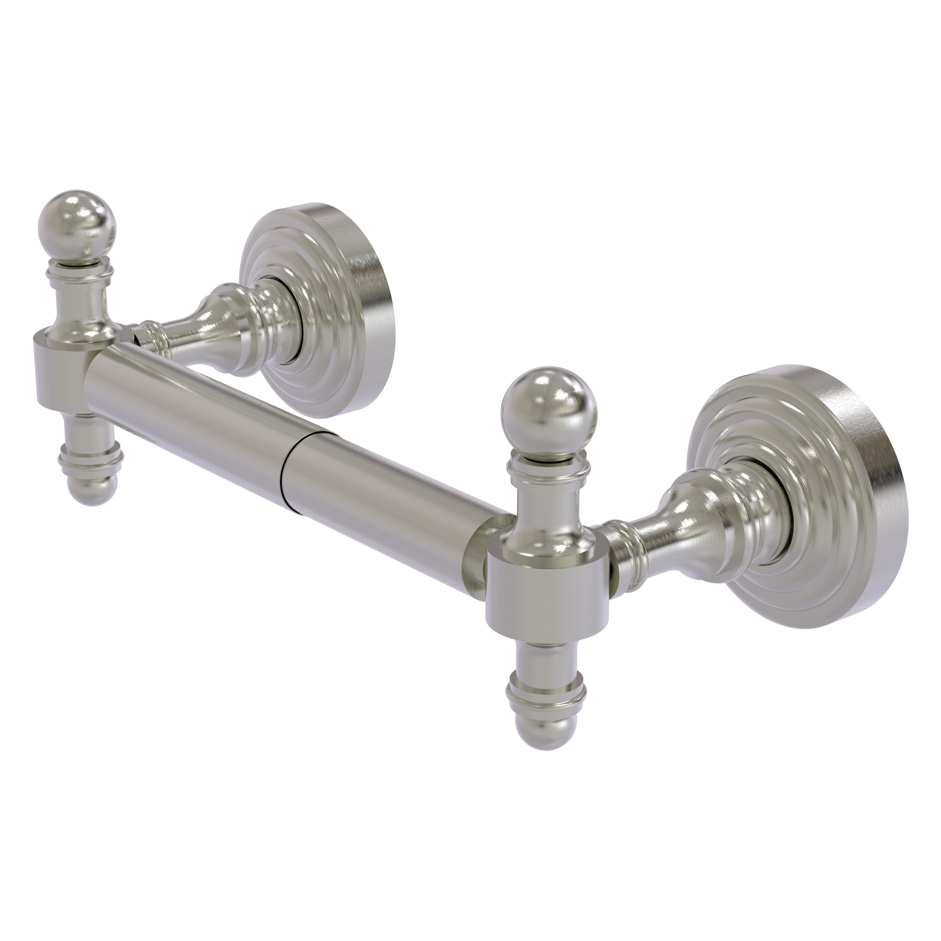 Allied Brass RW-24-SN Retro Wave Satin Nickel Wall mount Double post Toilet Paper Holder 1 -Rolls