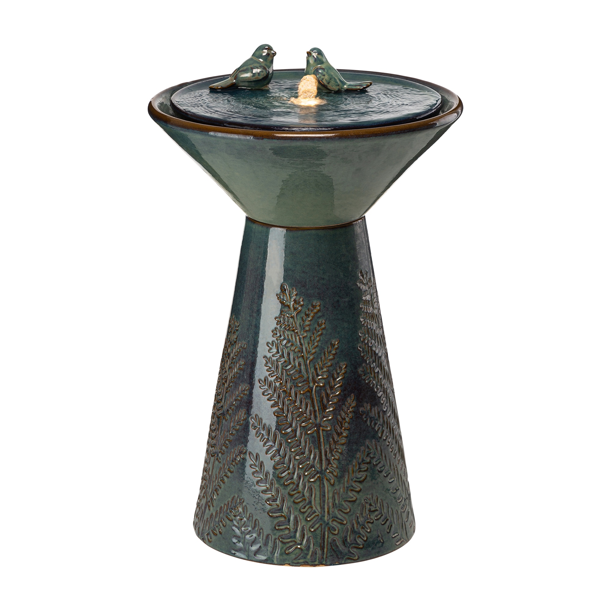 Glitzhome GH2007300017 27.5-in H Ceramic Outdoor Fountain Statue Pump Included