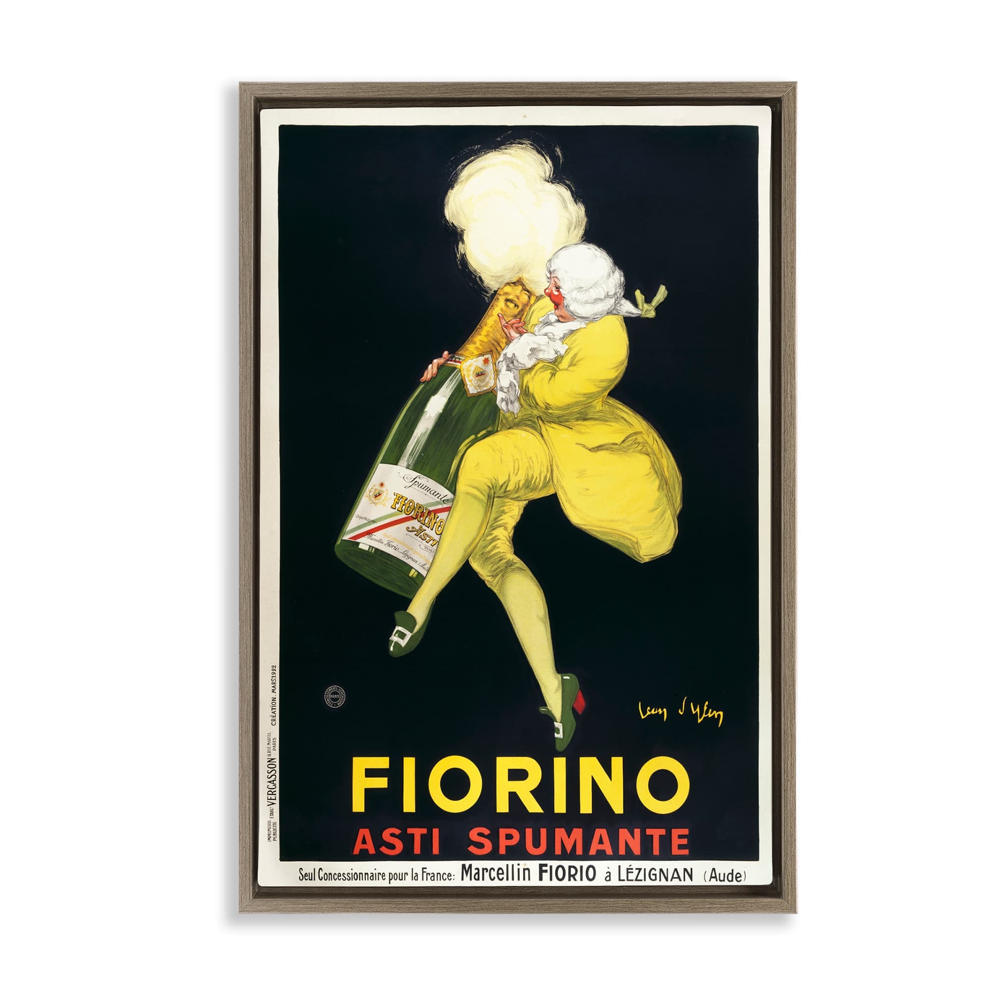 Stupell Industries -  Vintage Fiorno Wine Brown Framed Floater Canvas Wall Art By Marcus Jules 17...
