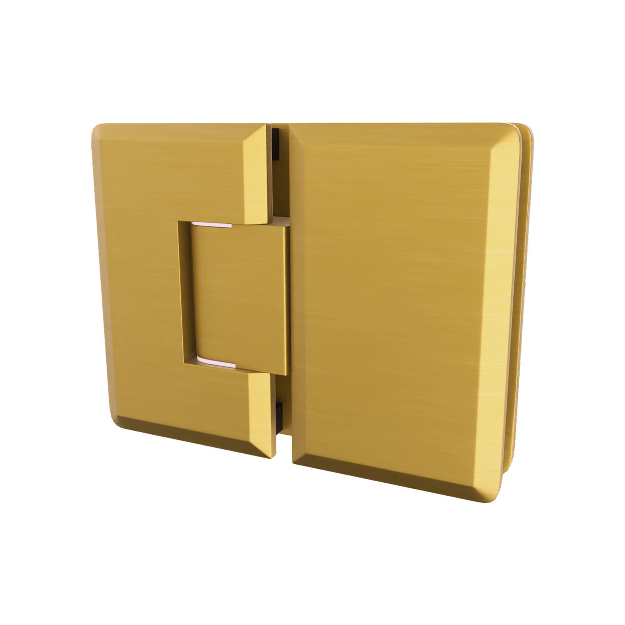 Brixwell  C180SB 180 Degree Glass to Glass Brass Hinge For 3/8 in To 1/2 in Glass Thickness 3-15/16 in Height Satin Brass Finish