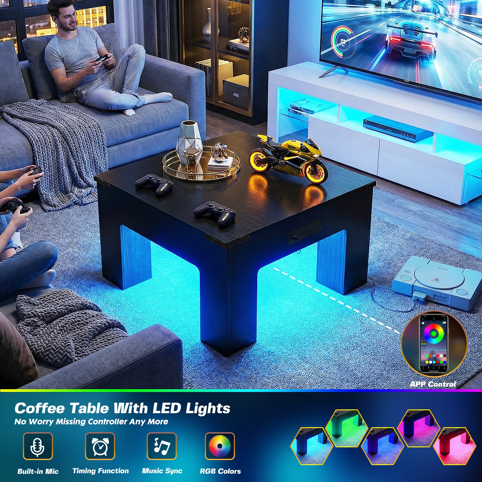 Aheaplus CTFX-BLACK Coffee-Tables - View #4