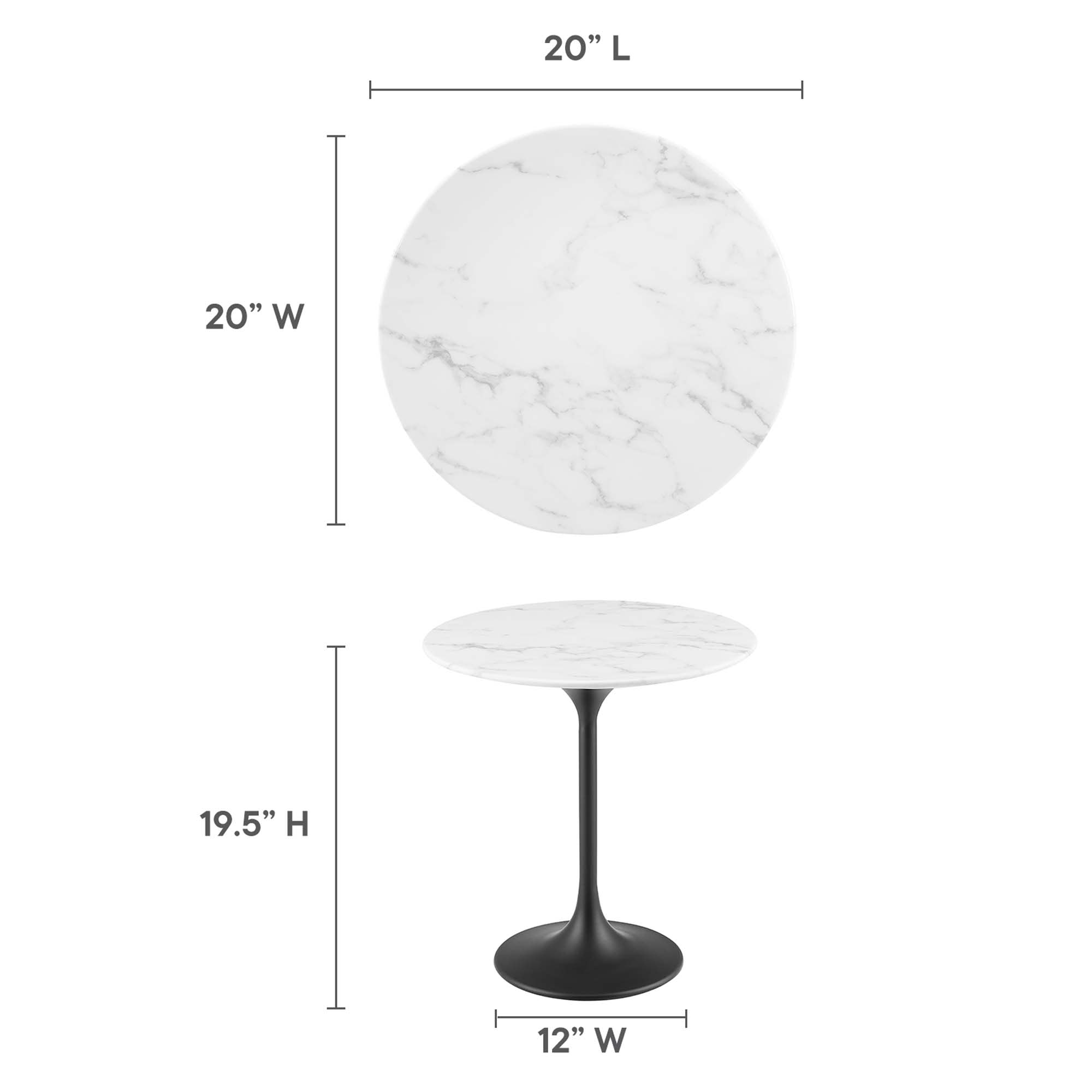 Modway EEI-5690-BLK-WHI End-Tables - View #3