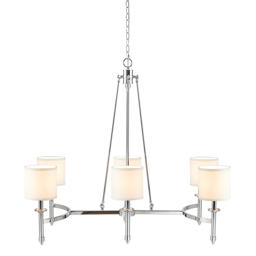 LIVIZA GIS035P264527 6 -Light Chrome Transitional For Use in Bedrooms, Dining Rooms, Living Rooms Chandelier