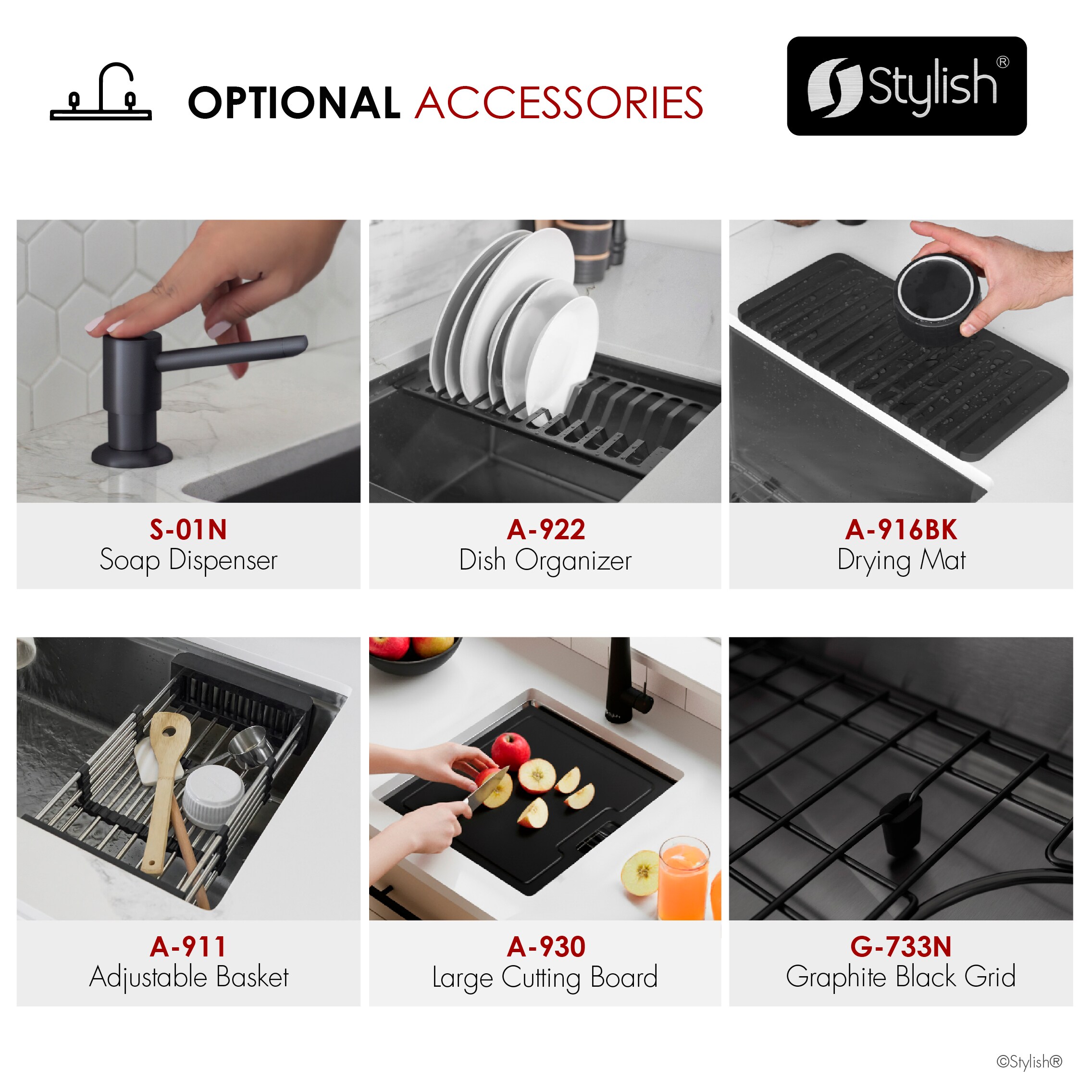 Stylish S-733WNK Kitchen-Sinks - View #12
