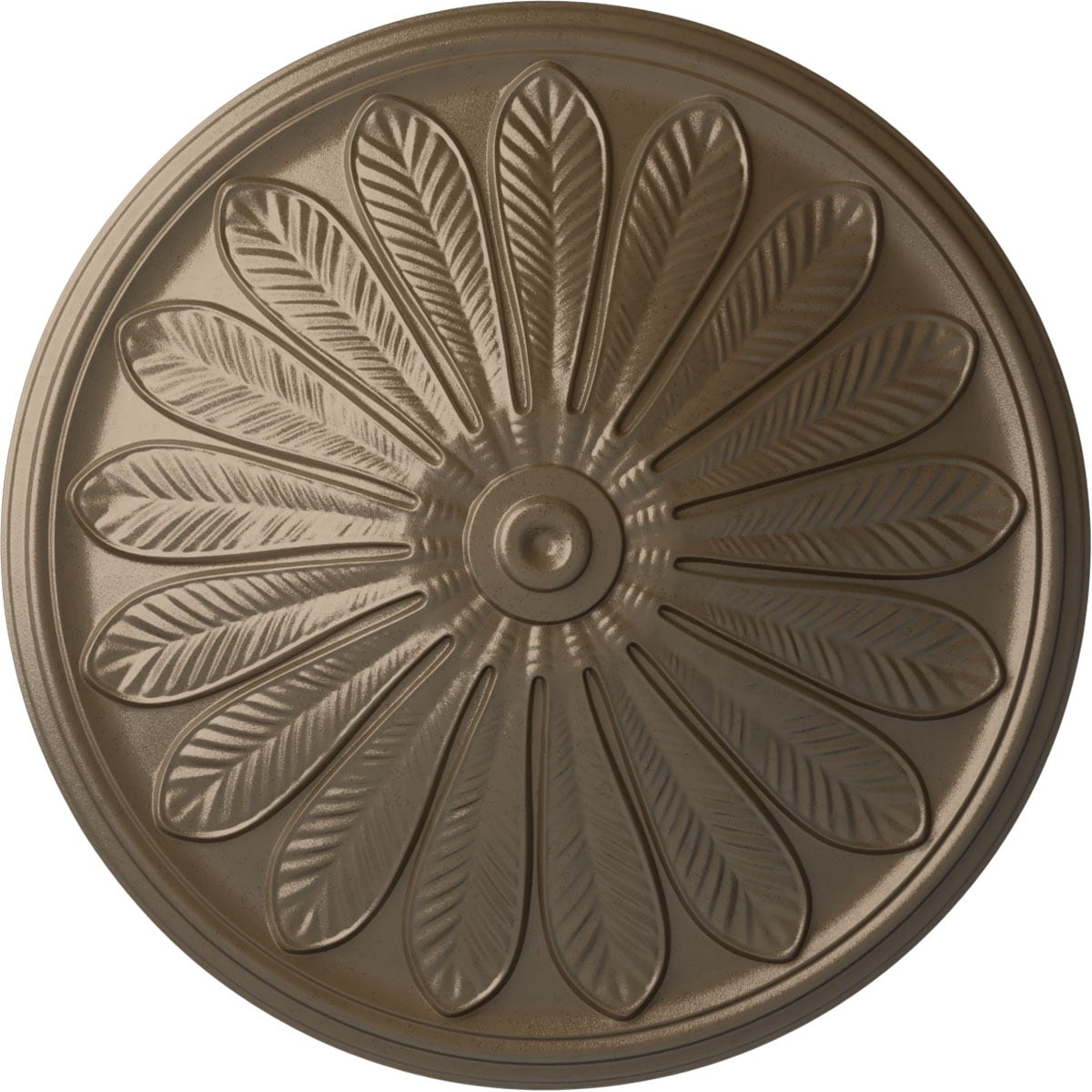 Ekena Millwork CM25BRWSS Brontes 25.5-in W x 25.5-in L Painted Warm Silver Polyurethane Whole Ceiling Medallion