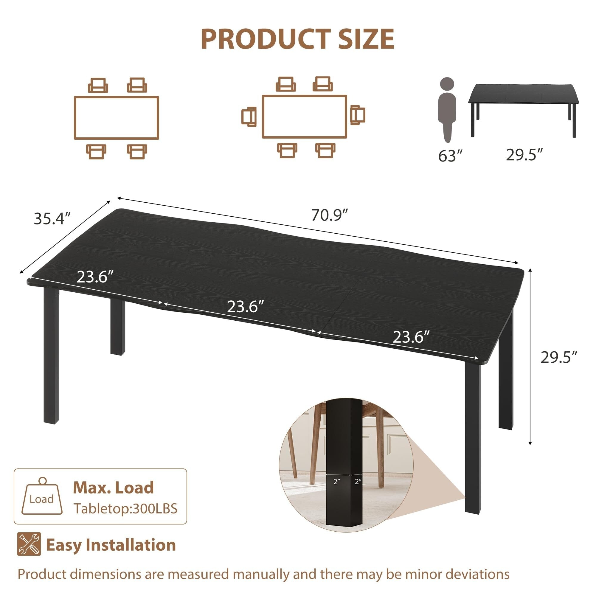 GarveeLife LROY-PHK-35C9ED6T Dining-Tables - View #2