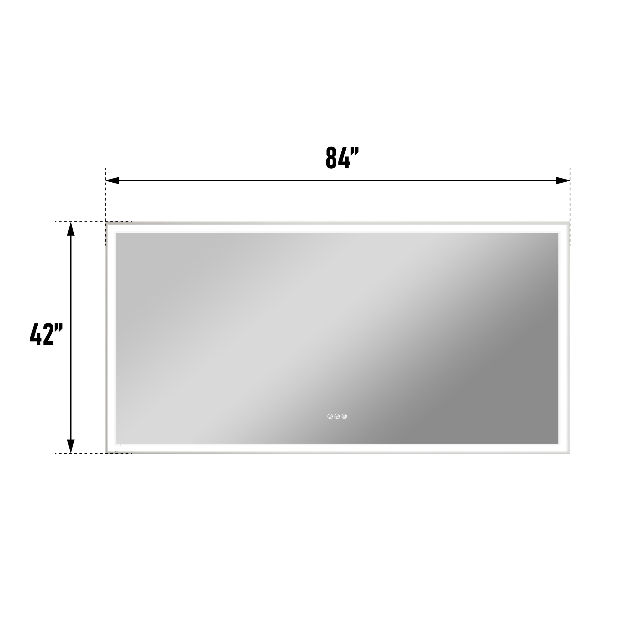 WELLFOR M1FM8442WT Framed-Bath-Mirrors - View #6