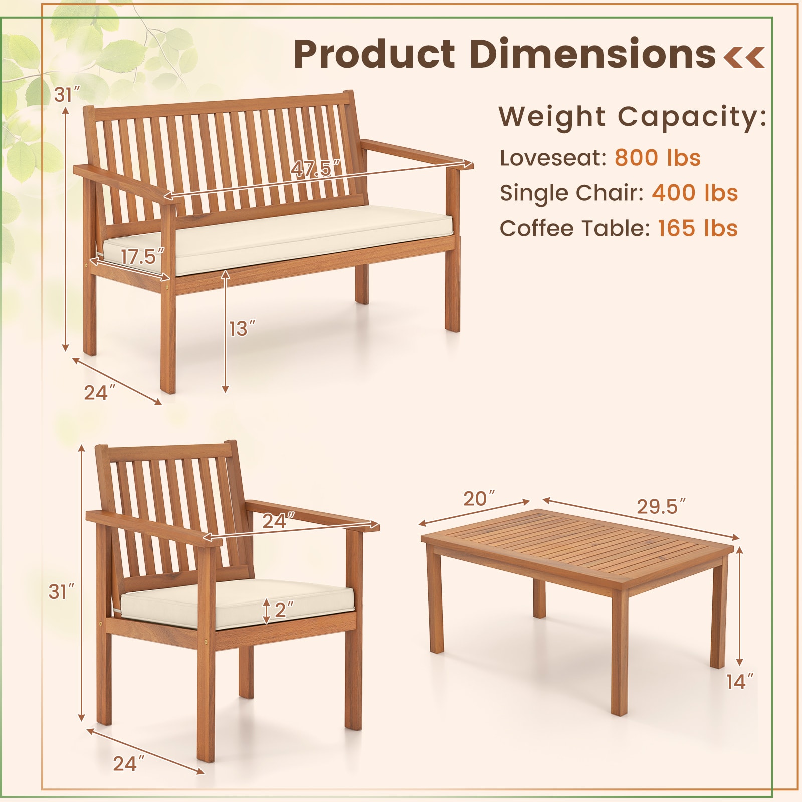 LIVIZA OUG72093WH Patio-Conversation-Sets - View #2