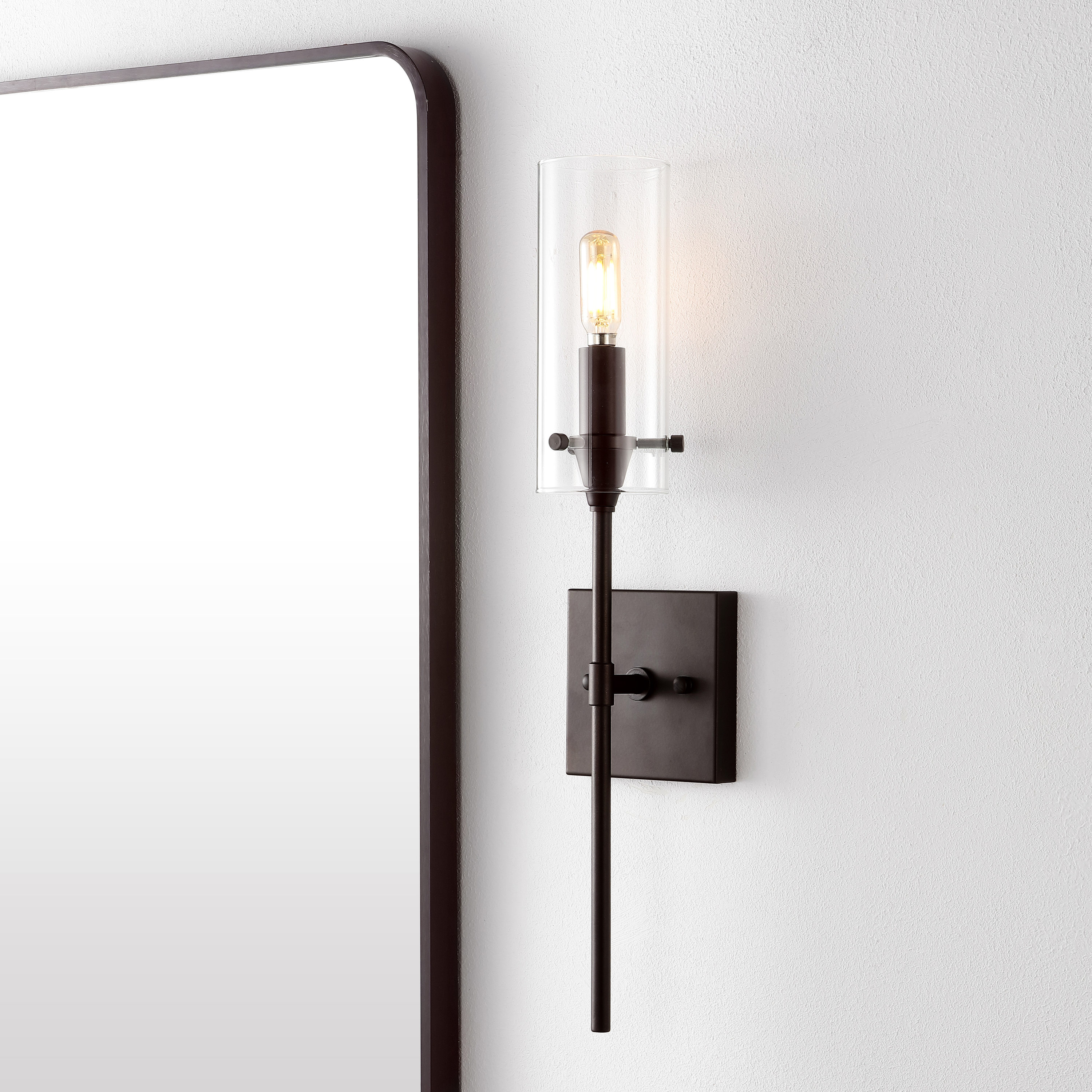 JONATHAN  Y JYL7805A Cato Iron/Glass Minimalist Industrial 4.5-in 1 -Light Oil-rubbed Black Modern/contemporary Vanity light