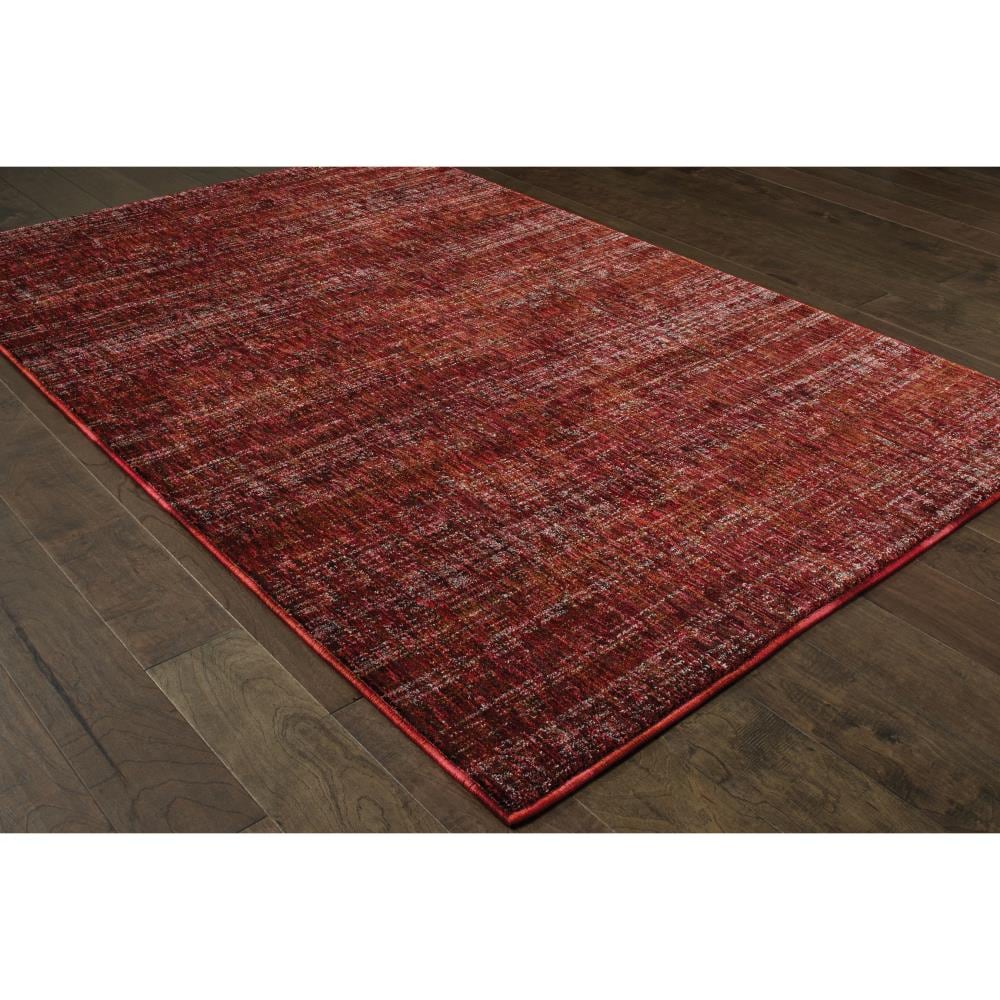 Red and Rust Synthetic Oriental Runner Rug, 2'3" x 8'