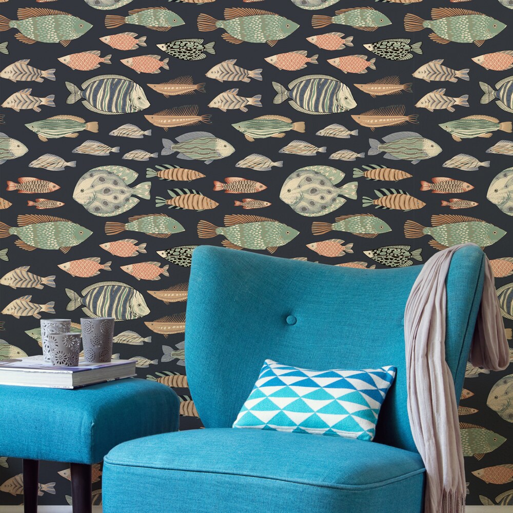 Tempaper 28-sq ft Multi Vinyl Fish Self-adhesive Peel and Stick ...