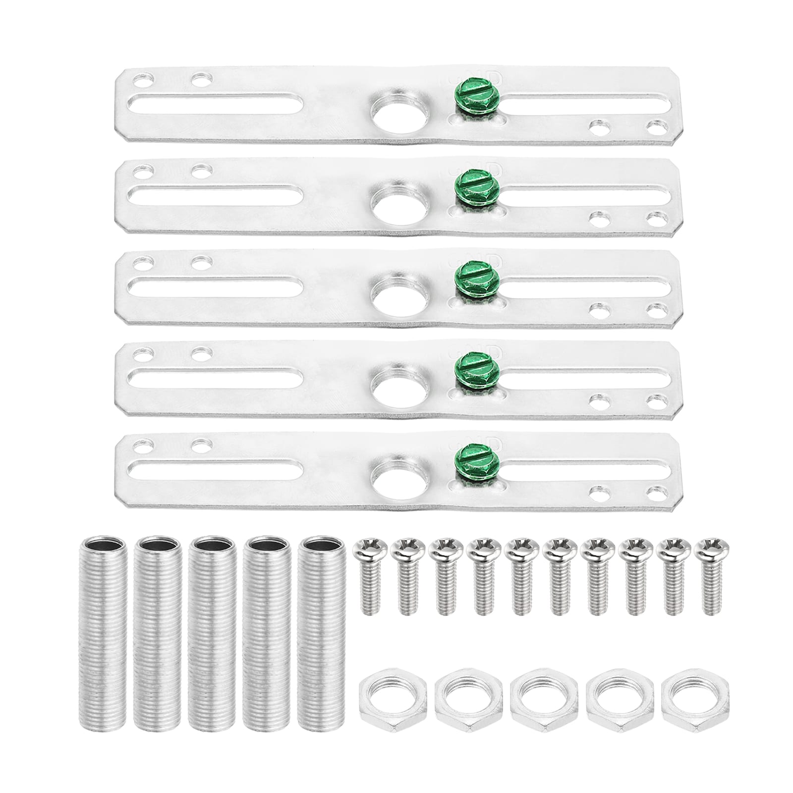 PATIKIL 4inch Light Crossbar Kit 5 Set Universal Light Fixture Mounting Bracket with 1/8IP Tap Center Hole Ceiling Light Plate Canopy Hardware Set for Chandelier Wall Light Silver Tone