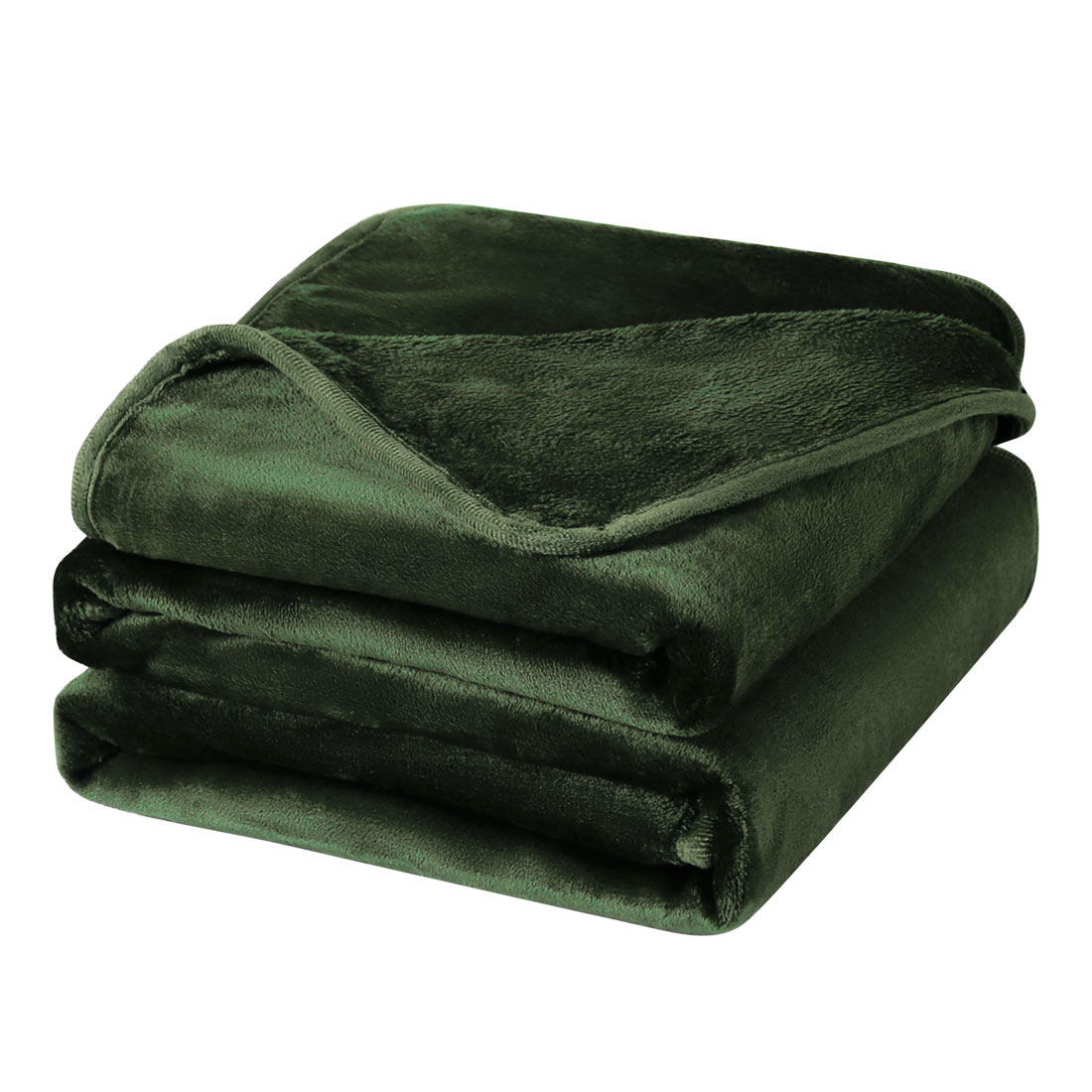 Unique Bargains Flannel Fleece Blanket Soft Lightweight Warm Fuzzy Blanket for All-Seasons Luxury Comfy Decorative for Couch Living Room Twin XL (65x90inch) Olive Green