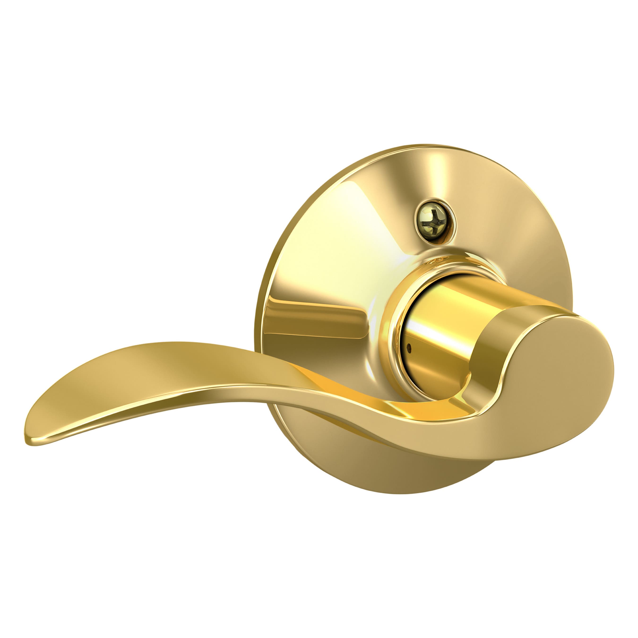 Schlage F170 V ACC 605 LH Accent Bright Brass Left-Handed Interior Hall/Closet Dummy Door Handle