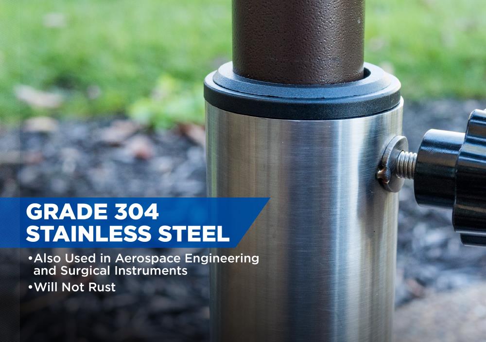 White Corrosion-Resistant Steel Wheeled Parasol Base