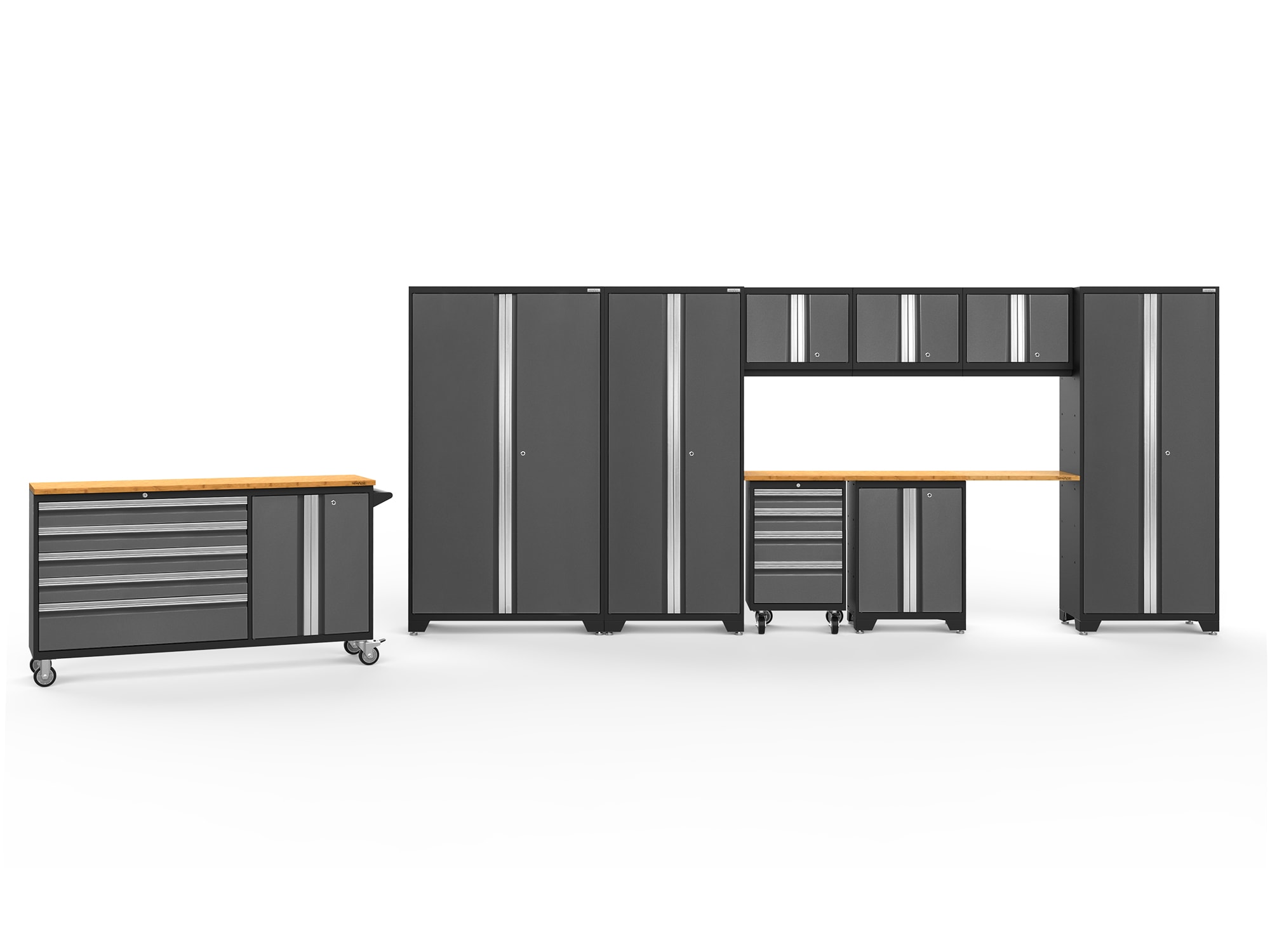 NewAge Products 50514 236.0-in W x 76.75-in H x 18.0-in D 9 -Cabinets Steel Charcoal Gray Garage Storage System