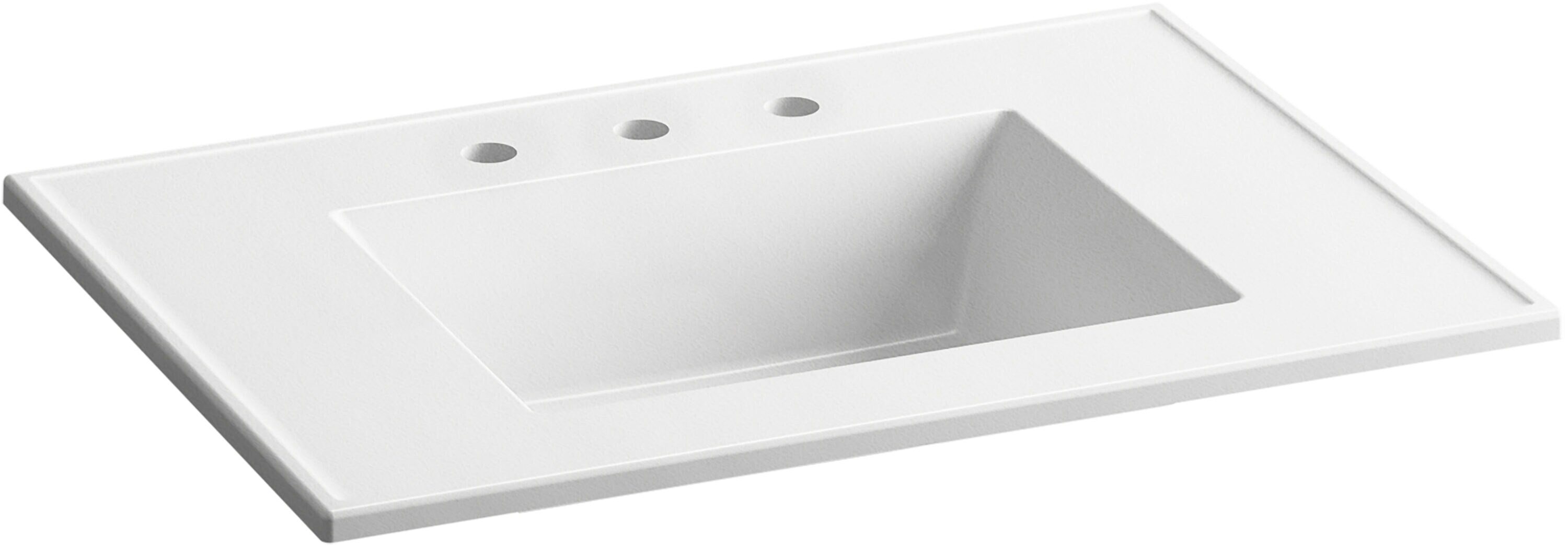 KOHLER Poplin 31-in Mohair Grey Single Sink Bathroom Vanity with White ...