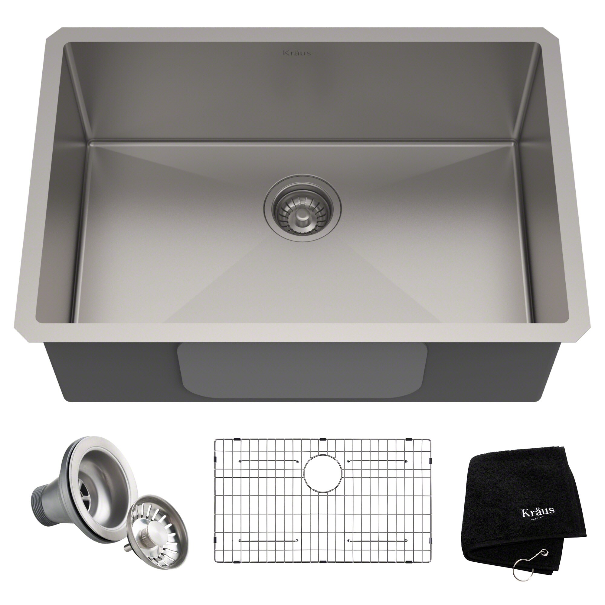 Kraus Standart PRO Undermount 28-in x 19-in Stainless Steel Single Bowl ...