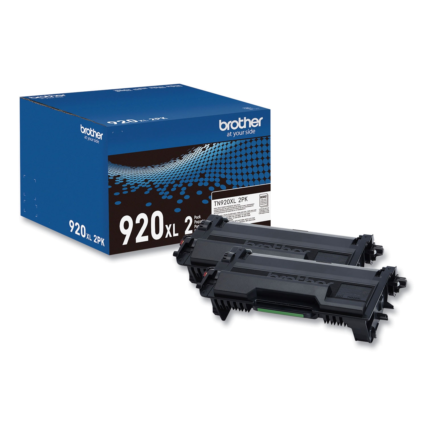 Brother TN920XL2PK High-Yield Toner 12000 Page-Yield Black 2/Pack